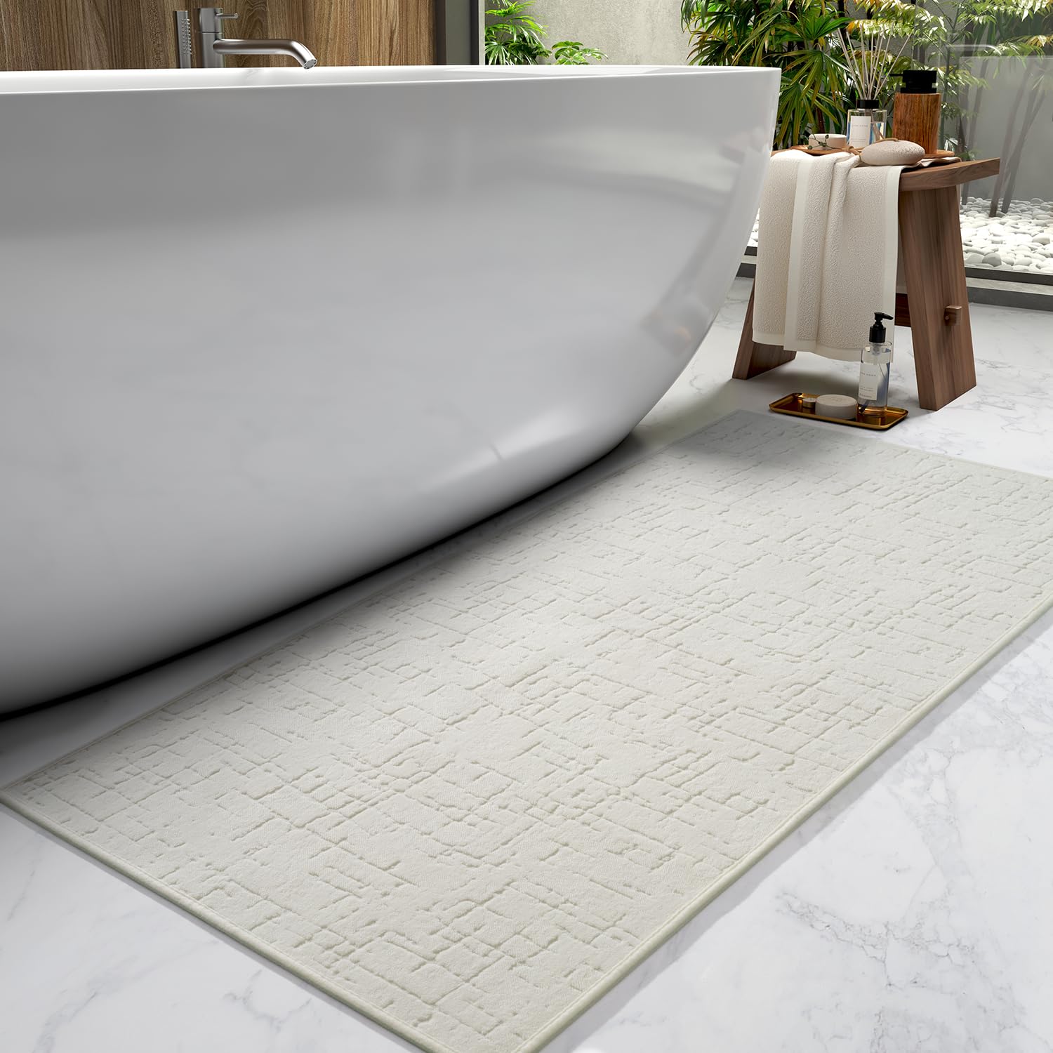 Amoami-Bath Mat-Super Absorbent Bathroom Floor Mats-Rubber Backing Washable Bath Mats For Bathroom Bahtroom Rugs Fit Under Door-