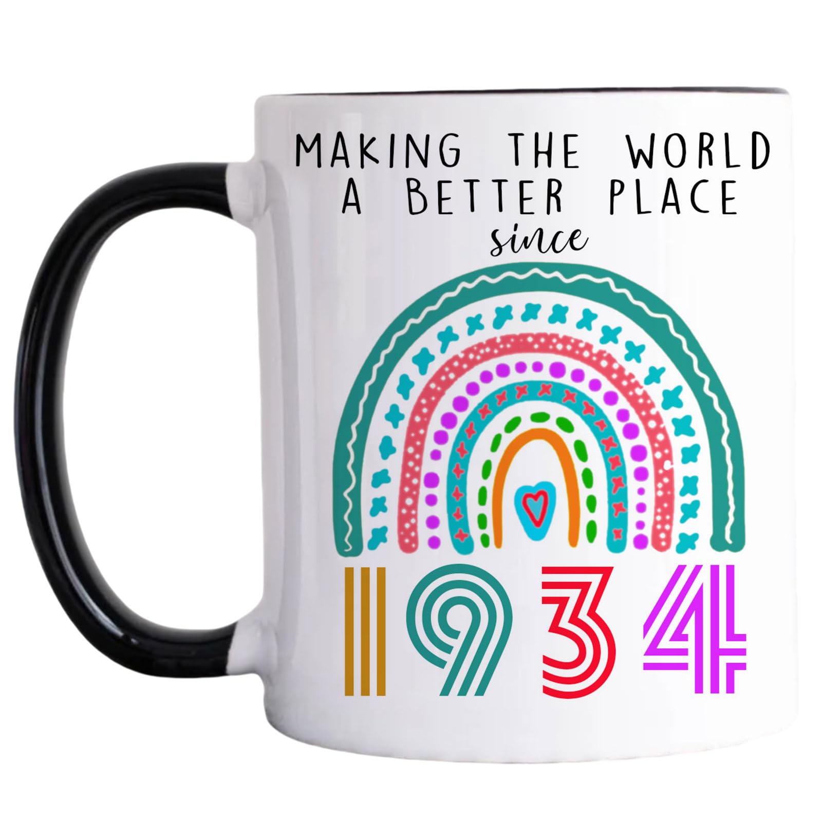 92nd Birthday Gifts for Women Men Coffee Mugs  92nd Birthday Gifts Ideas, Making The World A Better Place Since 1934 Cup, Turni