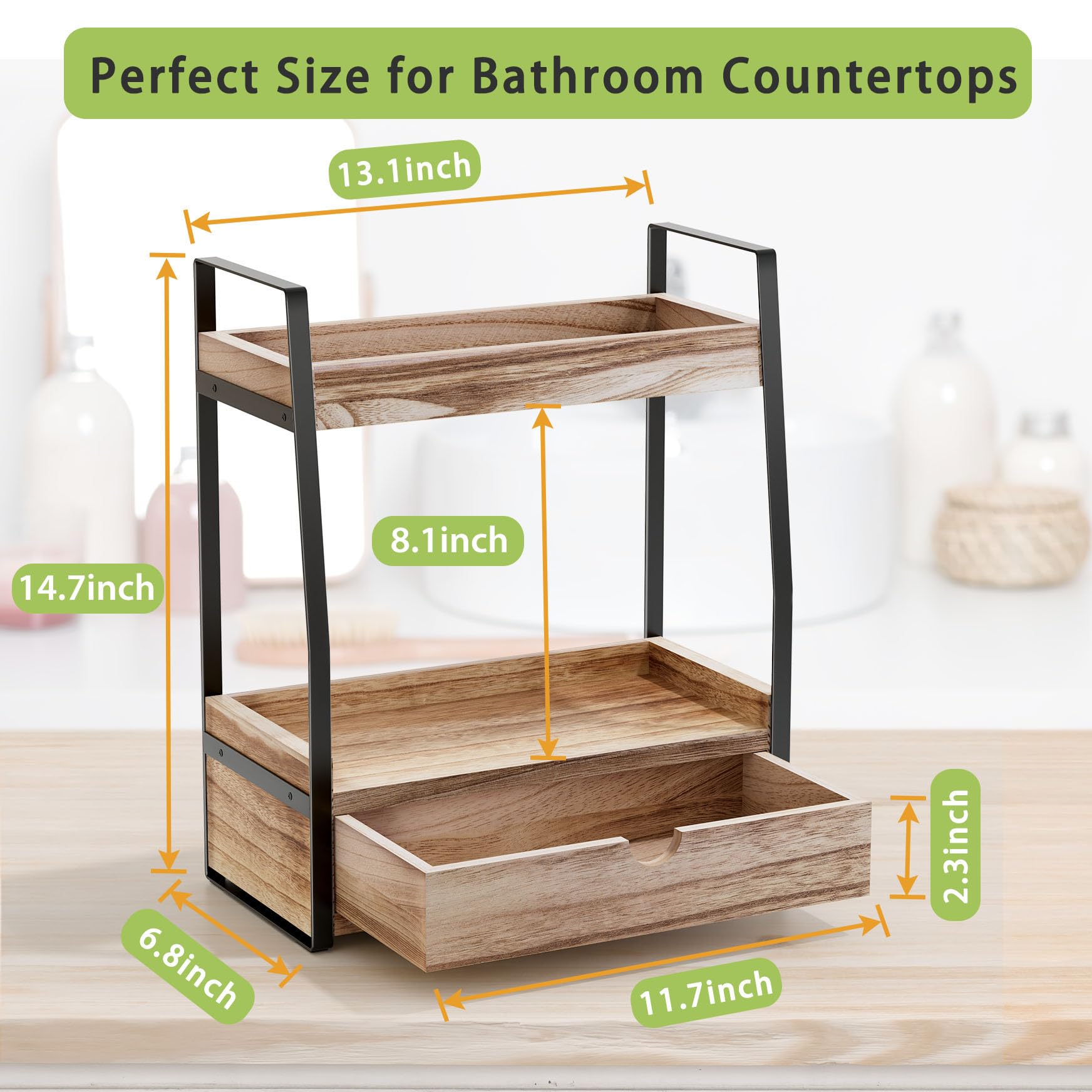 Boulphia 2-Tier Bathroom Organizer Countertop, Bathroom Sink Organizer Countertop, Bathroom Vanity Organizer, Bathroom Counter S