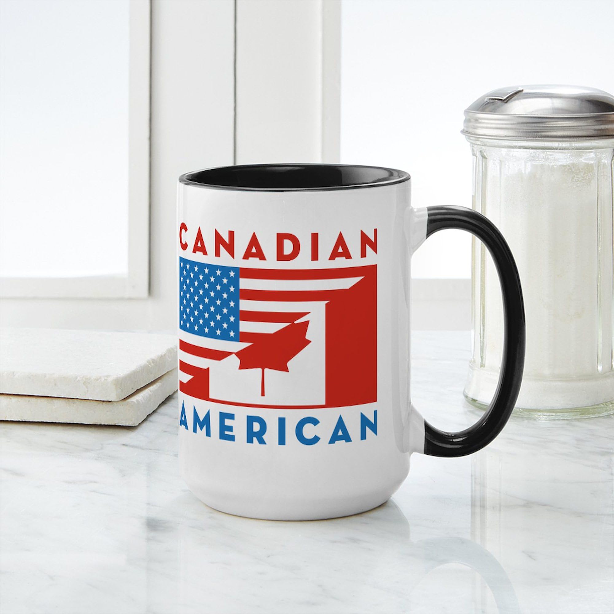 CafePress Canadian American Mugs 15 oz (444 ml) Ceramic Coffee Mug