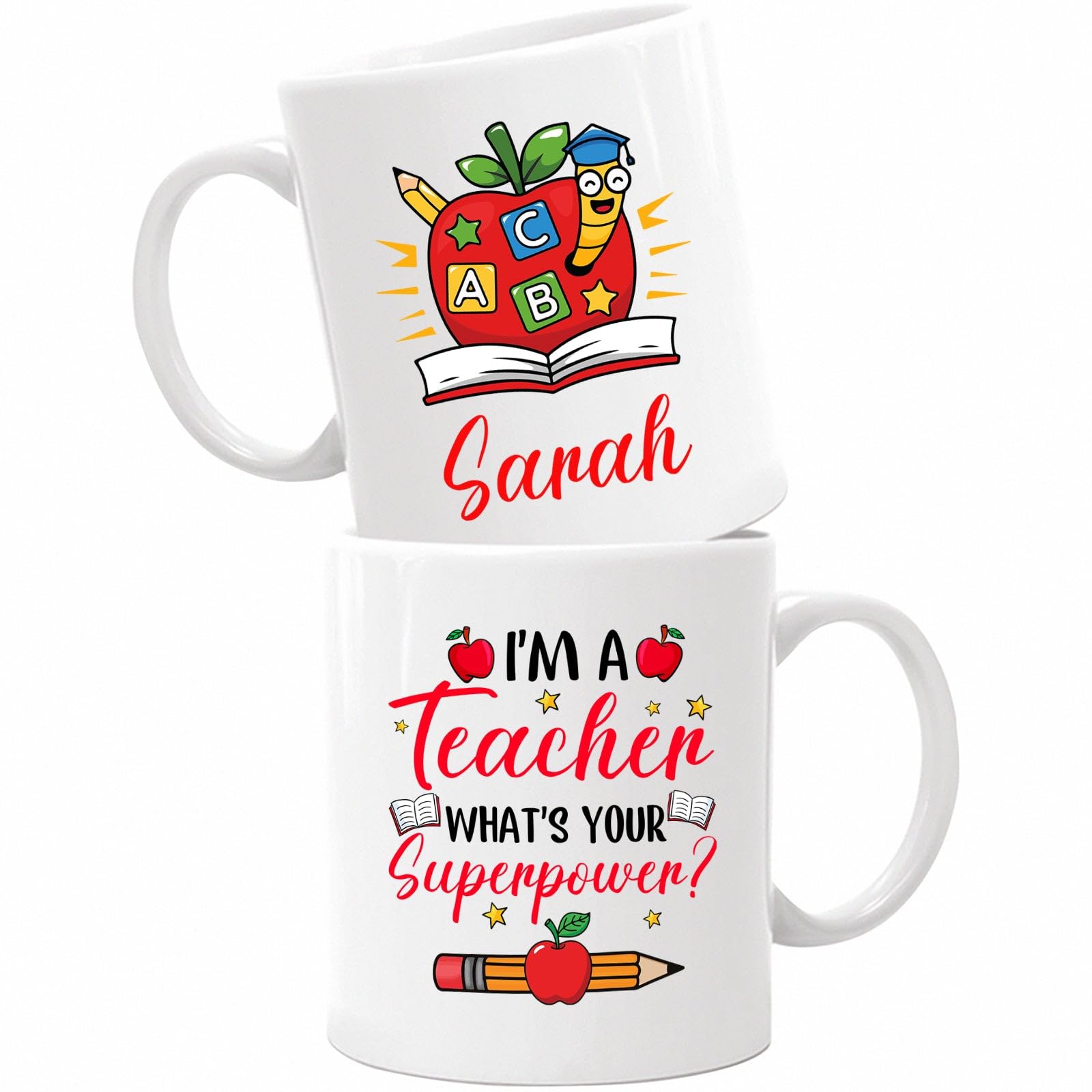 I'm A Teacher Mug, Best Teacher Ever Gift, Personalized Teacher Coffee Mug, Custom Teacher Name Mugs Gift for Women & Men, Teach