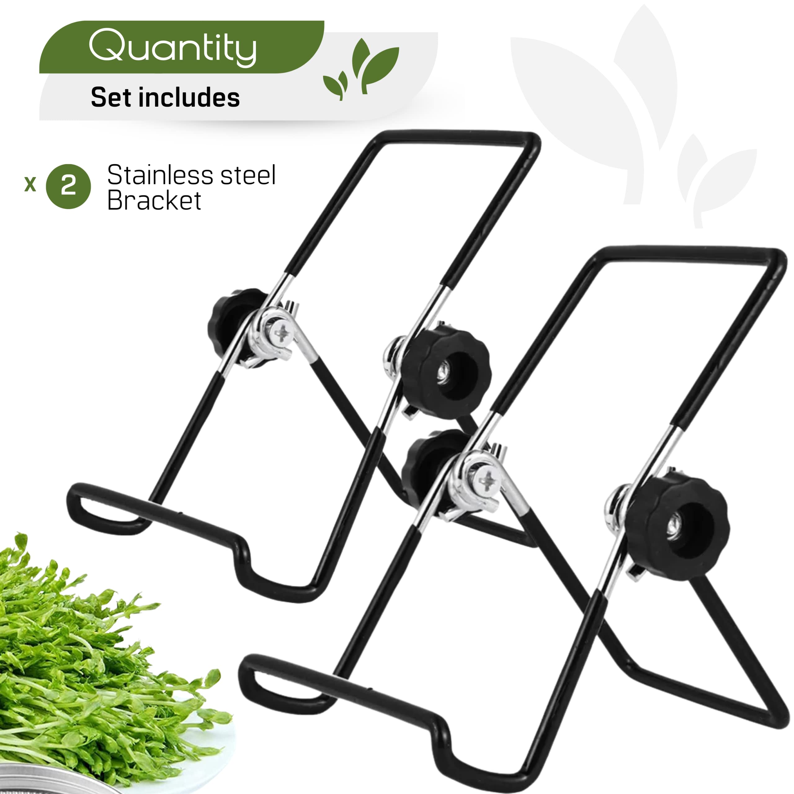 2Pcs Sprouting Stands For Mason Jar - Sprouting Kit Stainless Steel Stand Kit For Sprouts Growing Kit 2 Mason Jar Holders For Wi