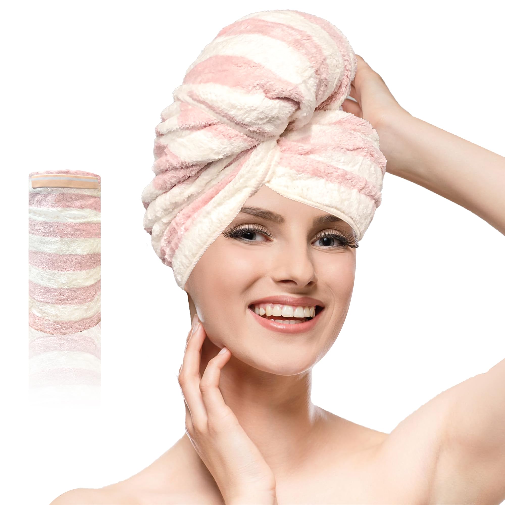 Chloven Large Microfiber Hair Towel Wrap for Women - Anti Frizz Hair Turbans for Wet Hair,Super Absorbent &Lightweight Hair Wrap