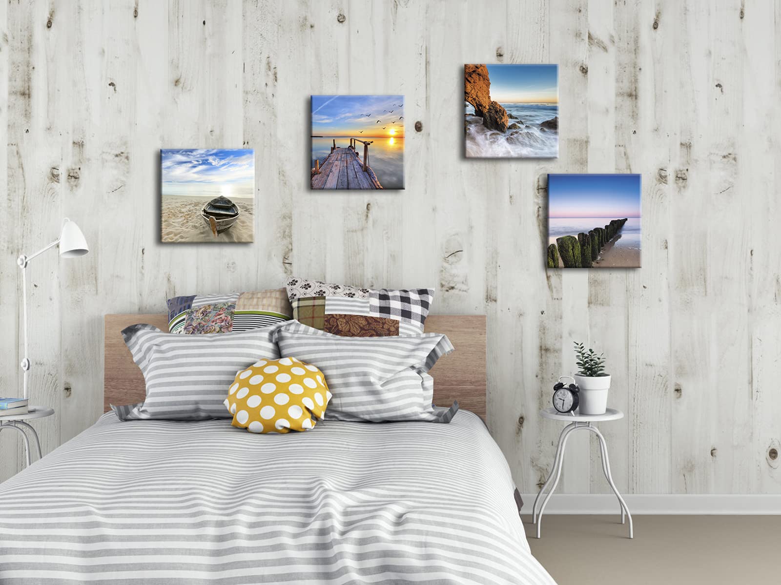Wieco Art Beach Pictures Canvas Wall Art Bathroom Decor Beach Seaview Wall Decor Ocean Nautical Bathroom Pictures Canvas Paintin