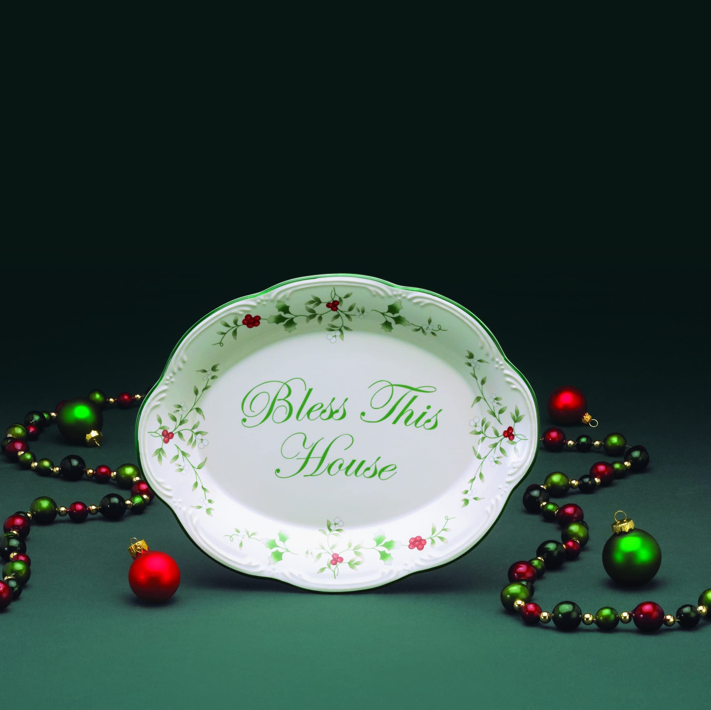 Pfaltzgraff Winterberry Bless This House Plate - 11-Inch