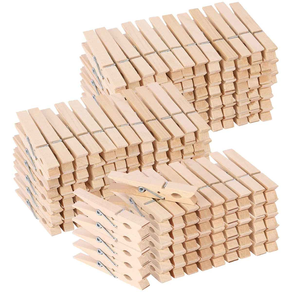 200Pcs 3Inch Clothes Pins Wooden Clothespins Heavy Duty Spring Wood Clips For Laundry Hanging Clothes Pictures Crafts