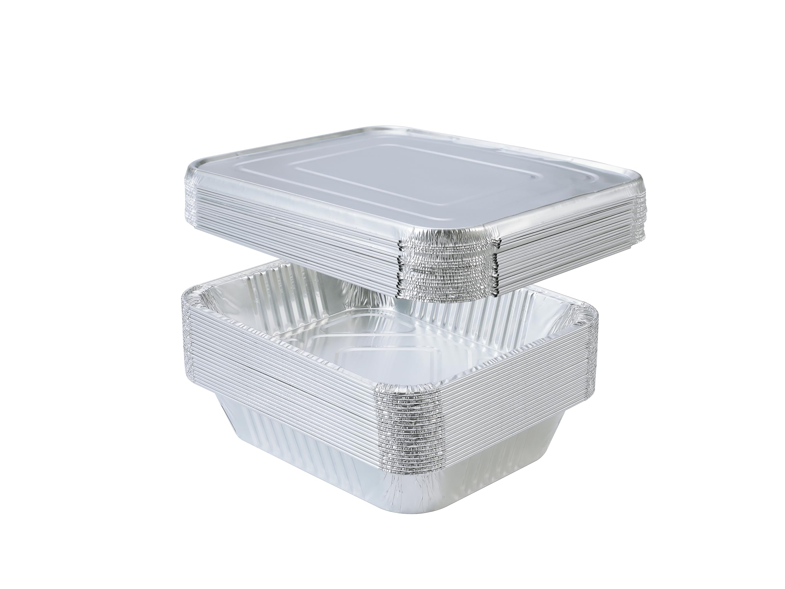 Waytiffer Disposable (25pack) 9x13 Aluminum Foil Pans with Lids, Half Size Deep Steam Table Pans, Heavy Duty Aluminum Baking Pan
