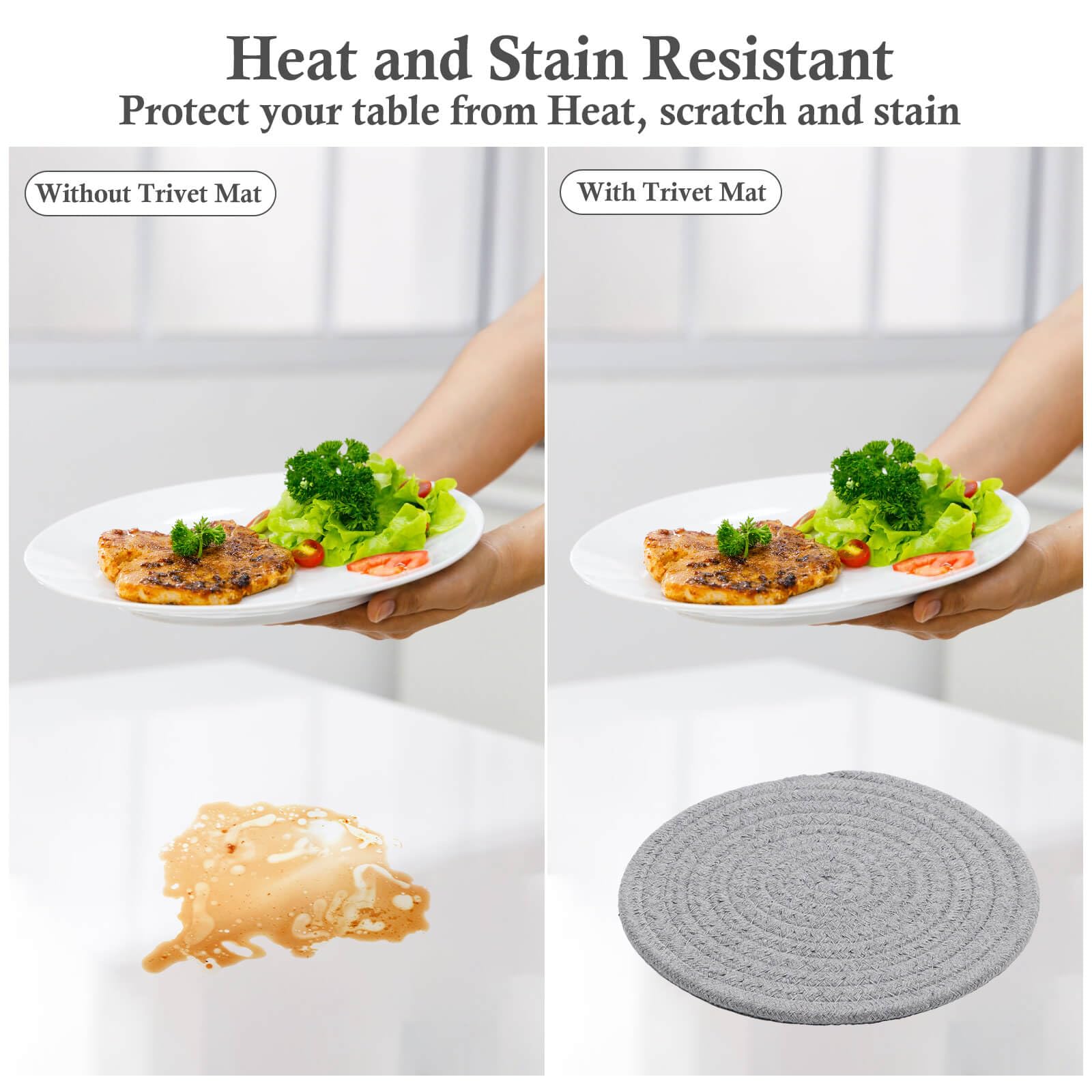 Billbotk 7'' Trivets For Hot Dishes, Hot Pots And Pans, 4 Heat Resistant Hot Pads, Pot Holders For Kitchen, Hot Plate Mats For K