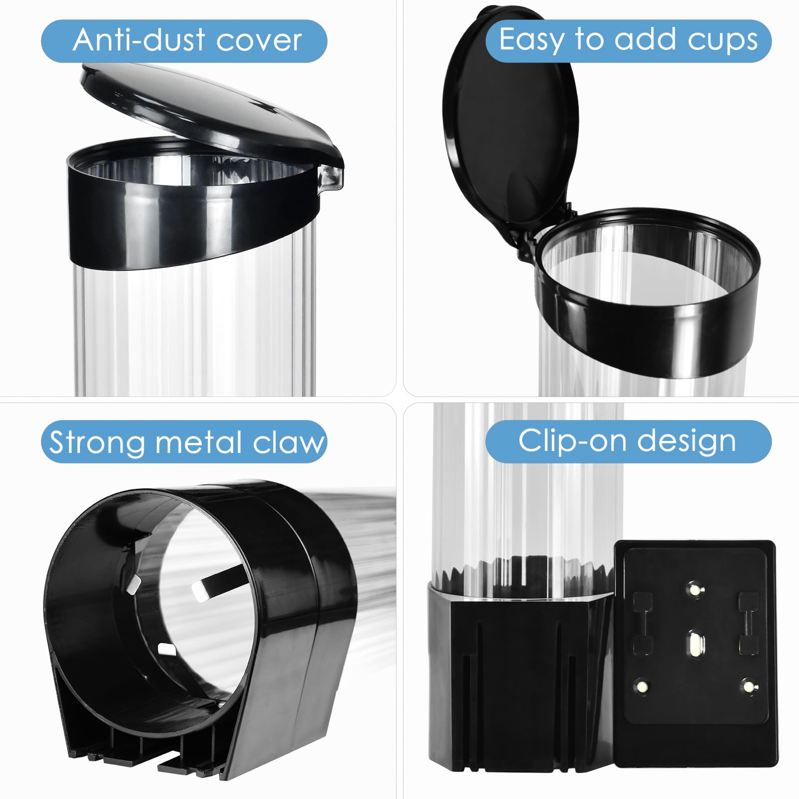 Samhe Medium Pull Type Cup Dispenser, Paste Or Screw Plate Mountable Cups Holder, Fits 5Oz - 7Oz Cone Or Flat Bottom Cups, 16