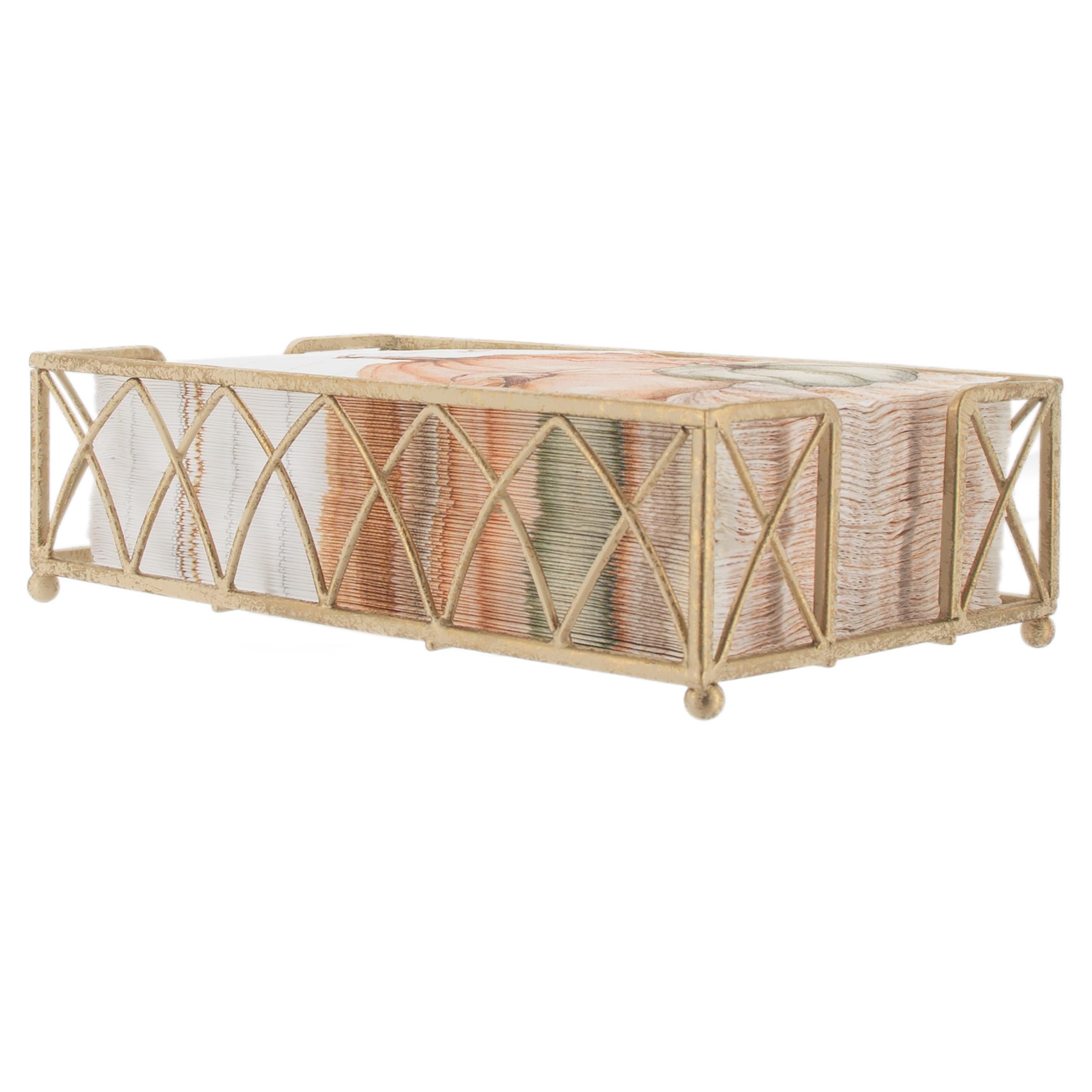 Boston International Arch Design Guest Towel Napkin Holder Caddy, 9 x 5.25-Inches, Antique White,BID58