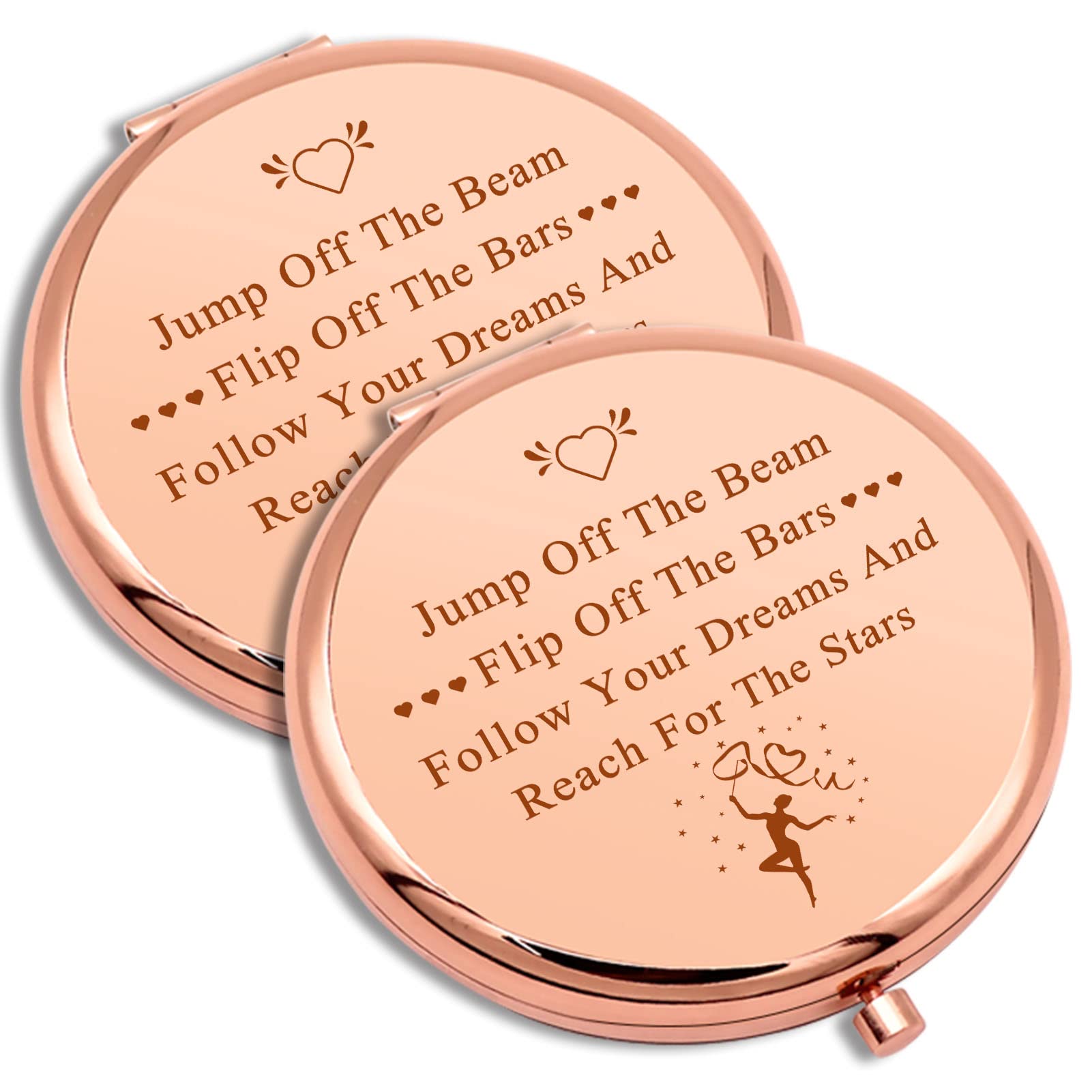 2 Pcs Gymnastics Lover Gifts Encouragement Gifts Compact Makeup Mirror Gymnastics Gifts Gymnast Inspirational Gifts For Women Fo