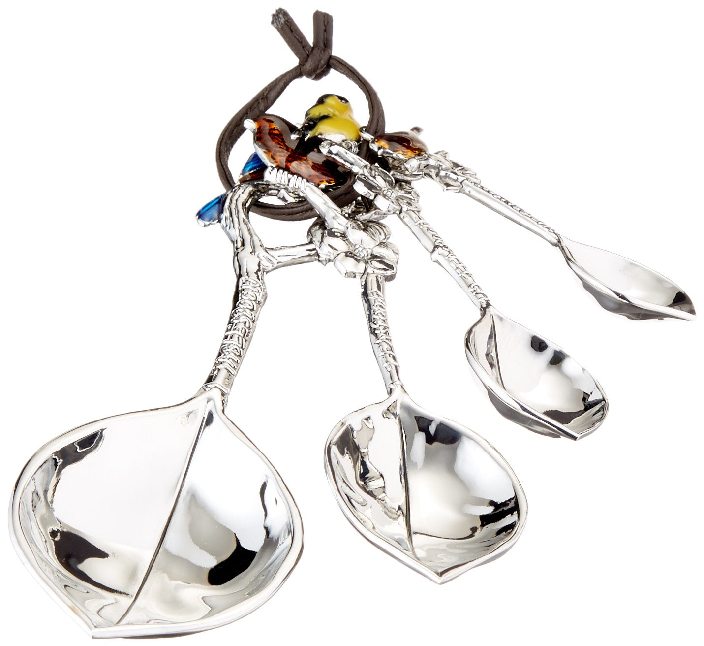 Ganz 4-Piece Set, Birds Measuring Spoon, One Size, Silver