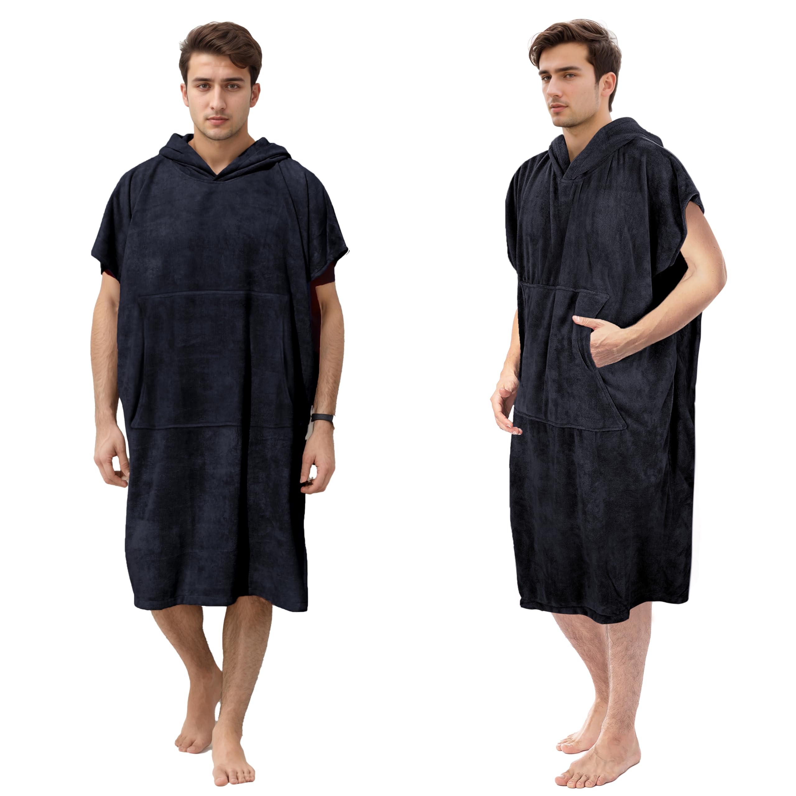 Catalonia Microfiber Surf Poncho with Pocket  Absorbent Change Towel Robe for Outdoor Sports  Swimming  Camping  Hiking  Cycling  Gym  Fitness  Skiing -Soft  Quick Drying