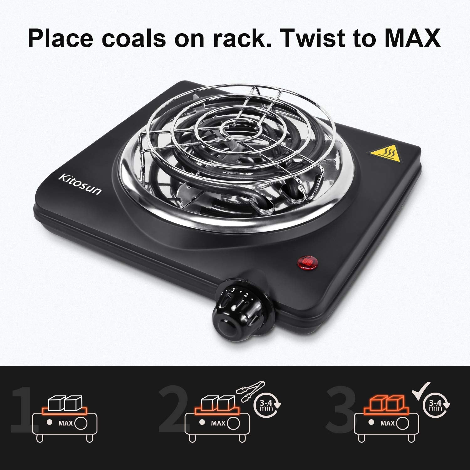 Electric Charcoal Burner Stove Portable Hot Plate Grill Coal Burners Heating Plate 700W Charcoals Starter Heater With Smart Heat