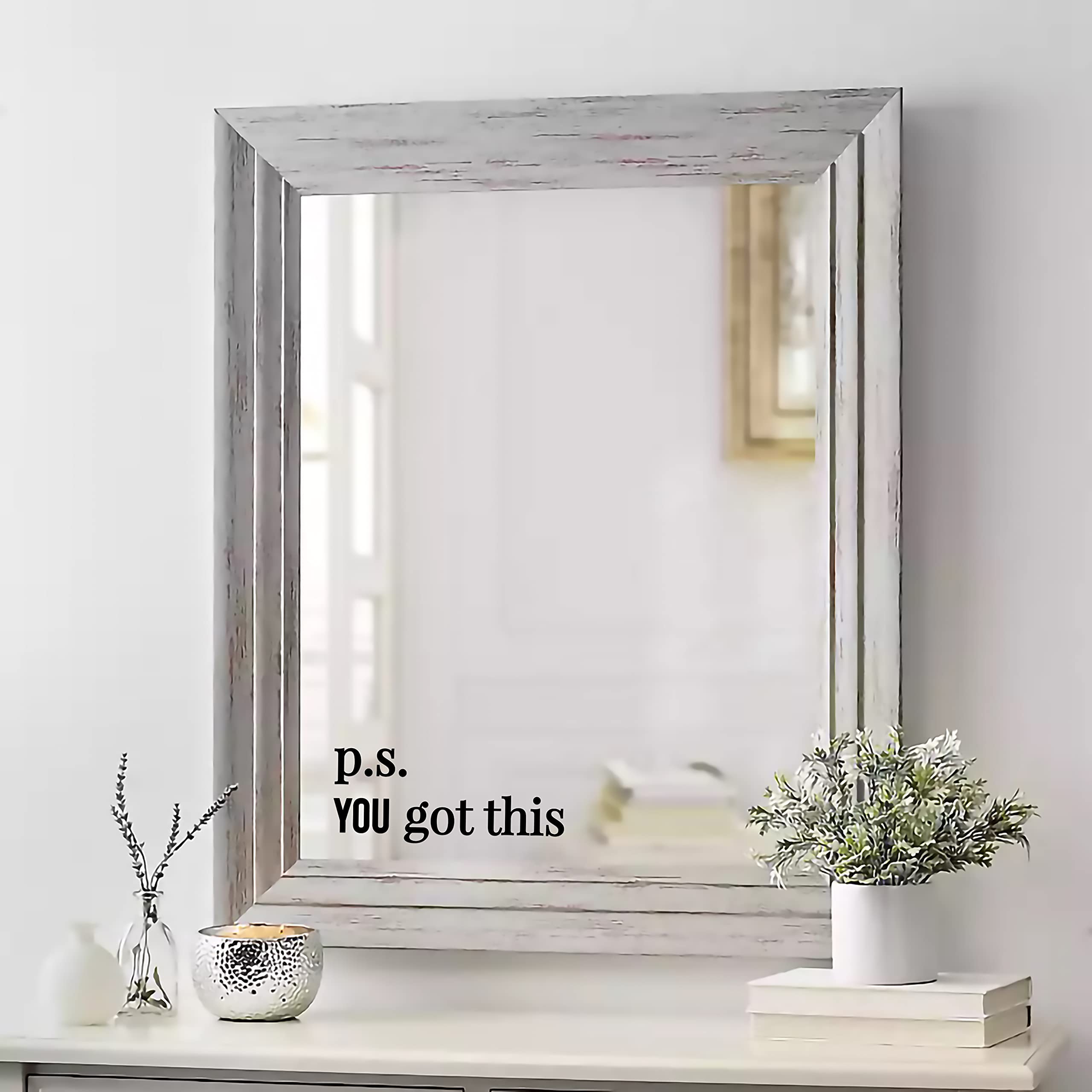 Maz Distributions - P.S You Got This Mirror Sticker - Vinyl Mirror Decals - Waterproof Mirror Inspirational Stickers - Indoor An