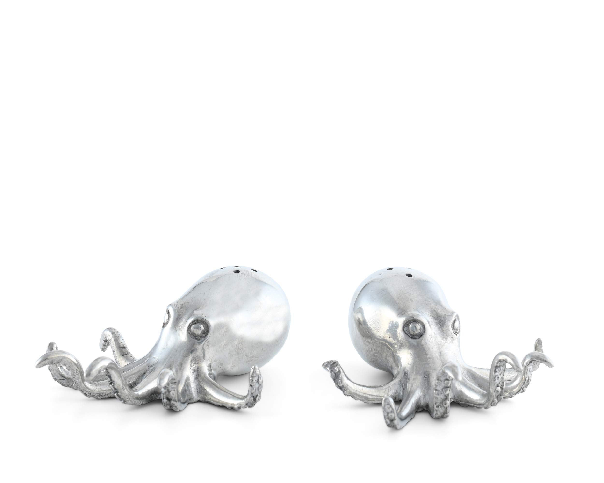 Vagabond House Pewter Octopus Salt And Pepper Shaker Set 3 Inch Long X 1.5 Inch Tall