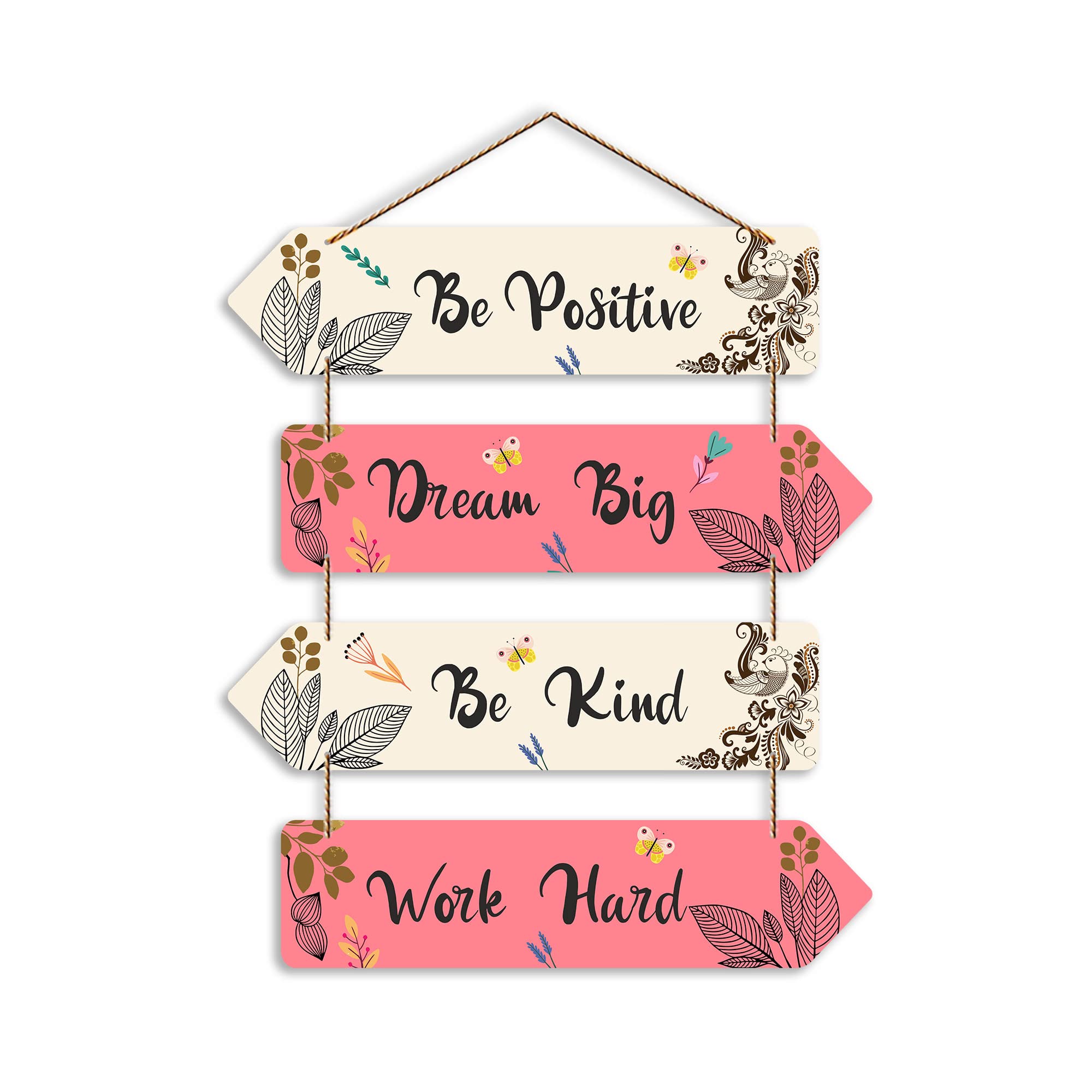Artvibes Be Positive Dream Big Be Kind Wall Hanging Wooden Art | Quotes Decor Item | Wall Poster | Office Decor | Inspirational 