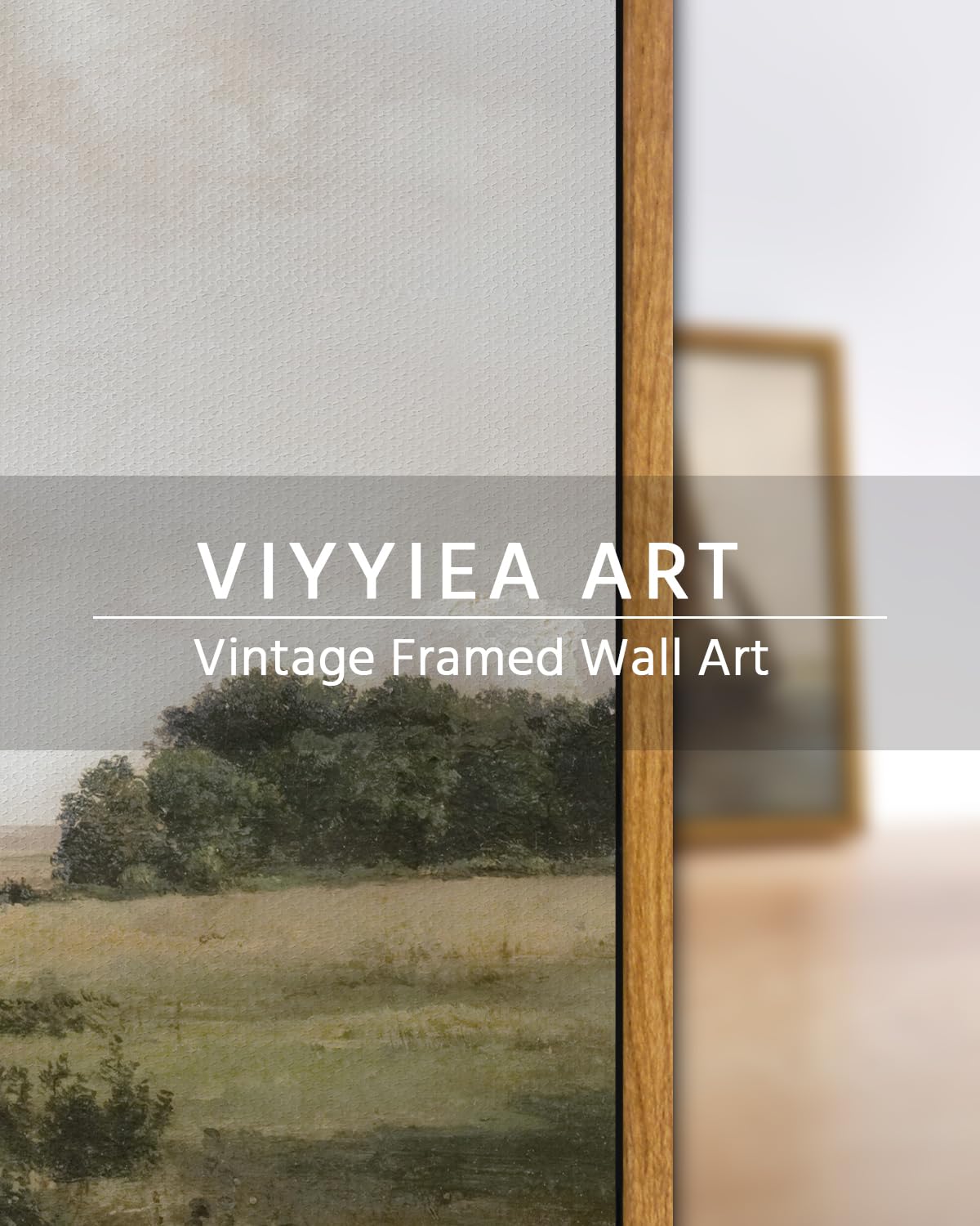 Viyyiea Framed Canvas Wall Art Room Decor, Vintage Landscape Wall Art ...