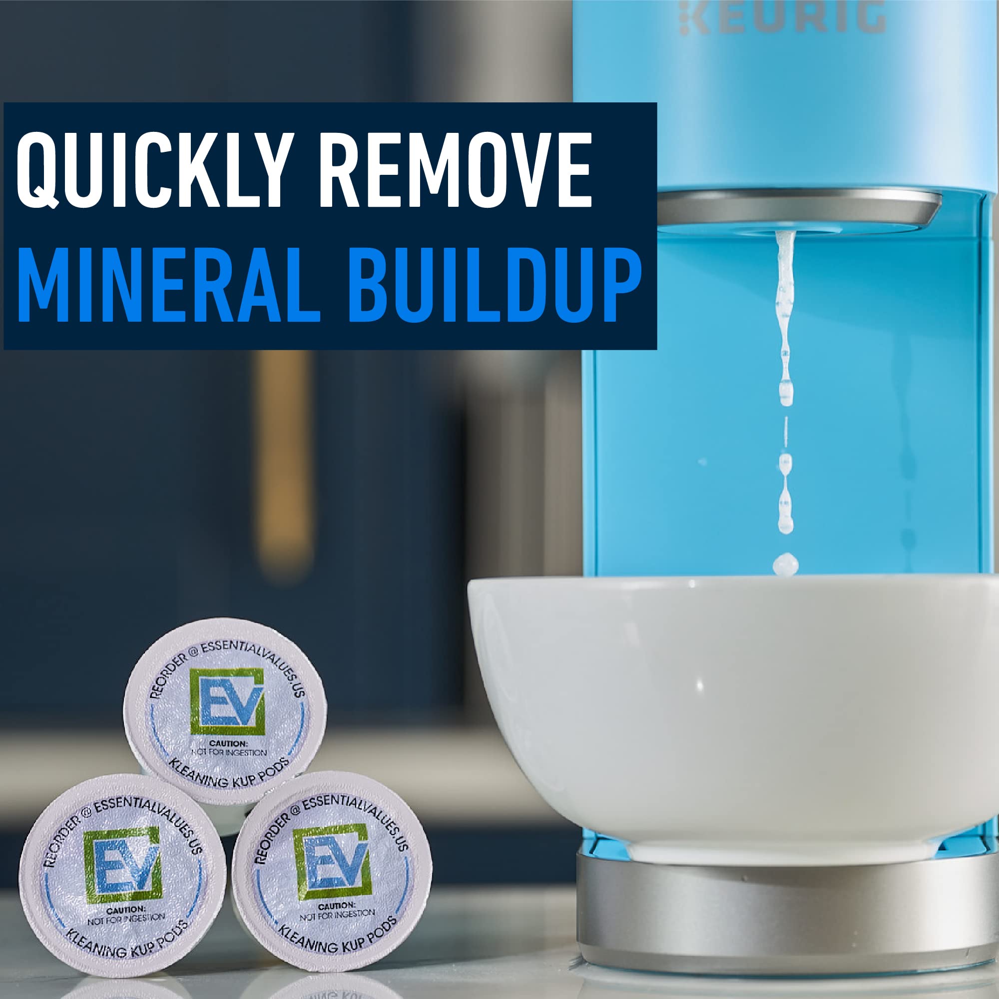 Essential Values Compatible Keurig Rinse Pods 10-Pack - Compatible With K Cup Cleaning Pods - Works With K-Cup Machines Includin