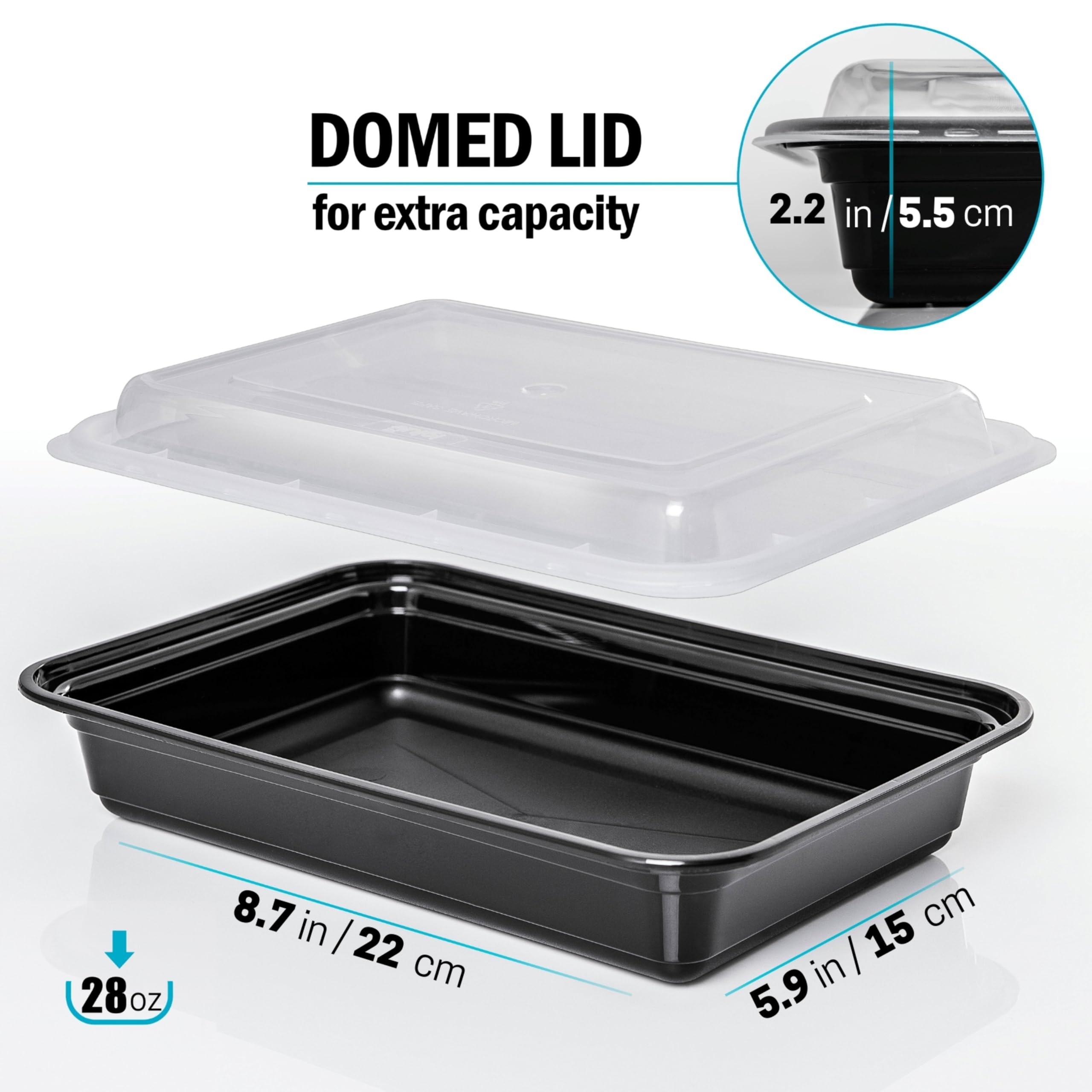 Igluu Meal Prep containers 20 pack] - 1 compartment with Airtight Lids - Plastic Food Storage Bento Box - BPA Free - Reusable Lunch Boxes - Microwavable  Freezer and Dishwasher Safe (28 oz)