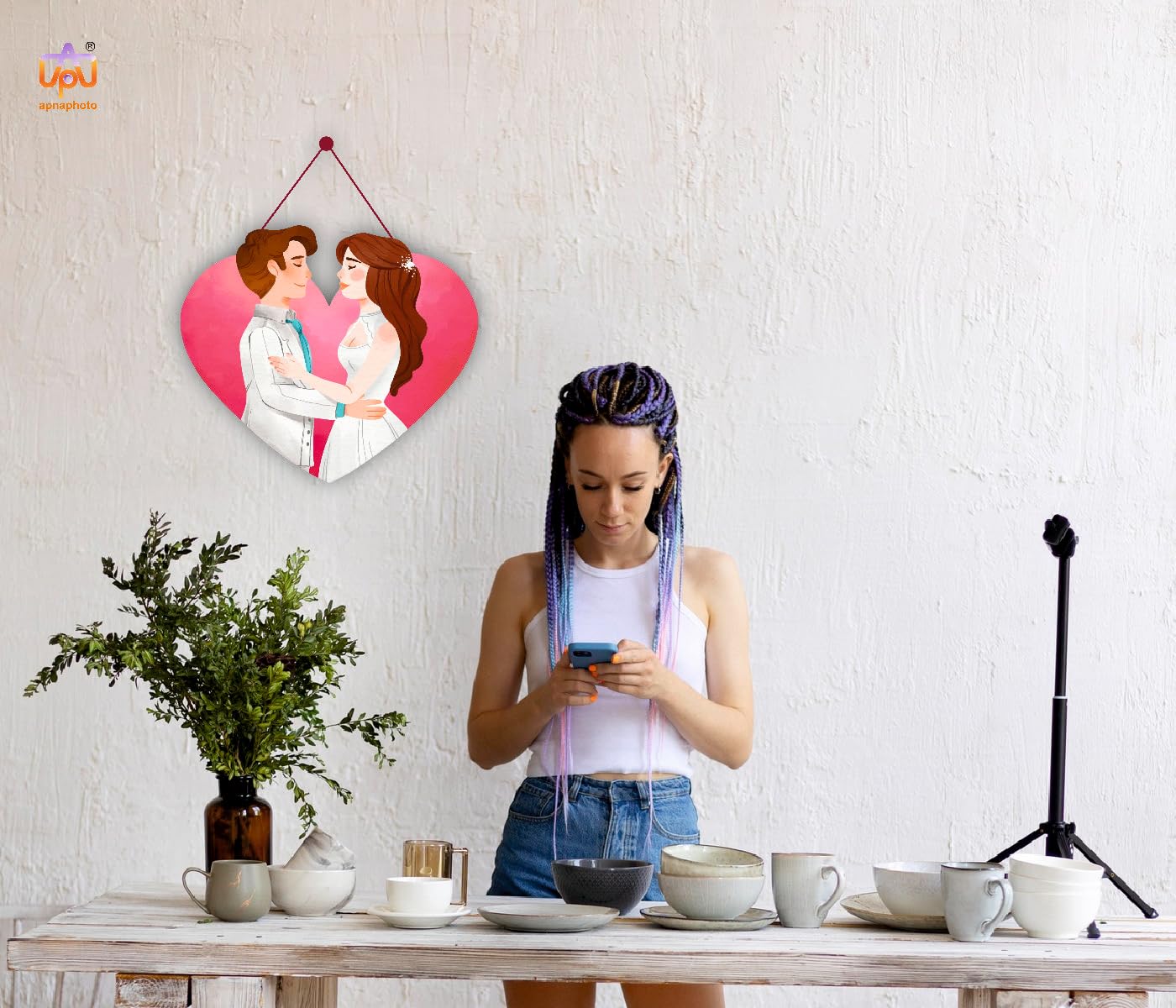 CRAFTY ADDA Loves Eternal Embrace Elegant Handcrafted Wooden Wall Hanging Heartfelt Couple Quotes Art Inspirational Rustic Deco