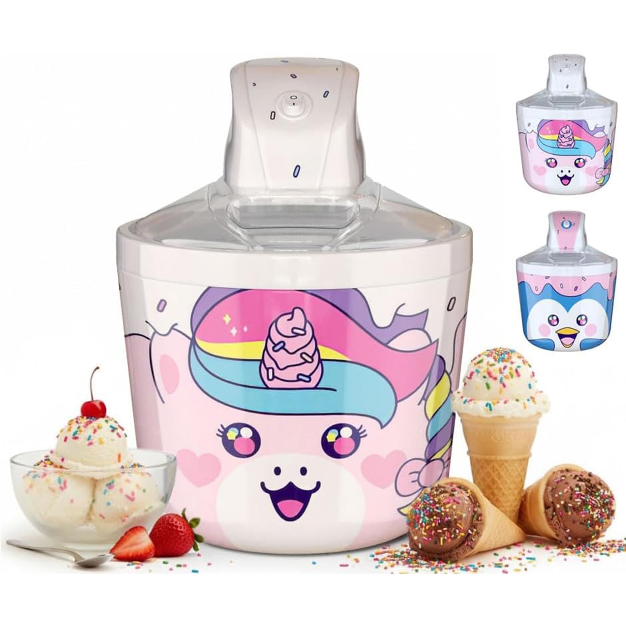 Cooler Concepts 1.2 Qt Unicorn Electric Ice Cream Maker for Kids - Best Countertop Ice Cream Machine for Homemade Soft Serve, So