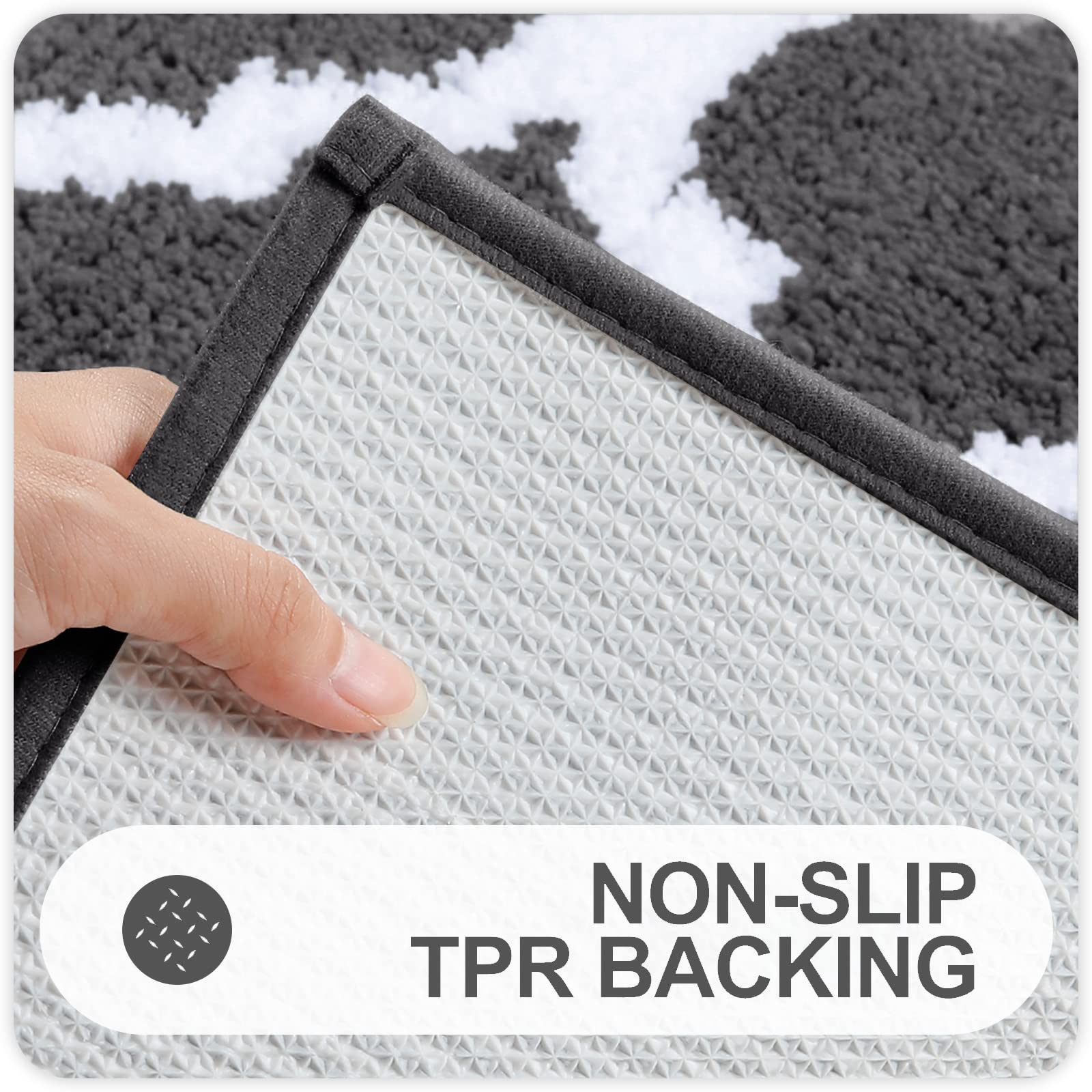 Olanly Bathroom Rugs 47X17, Soft And Absorbent Microfiber Bath Rugs, Non-Slip Shaggy Shower Carpet, Machine Wash Dry, Bath Mats