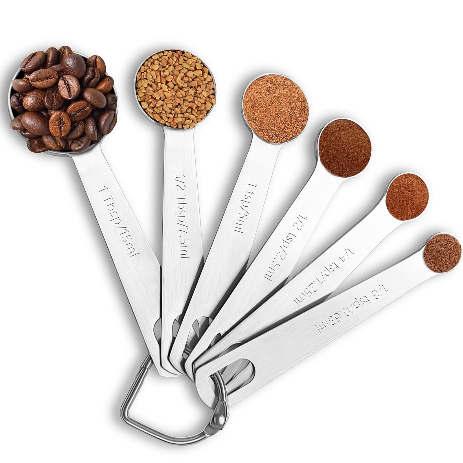 Metal Measuring Spoons Set - Baking Essentials,Premium Stainless Steel Kitchen Gadgets With Precise Measurements For Home And Pr