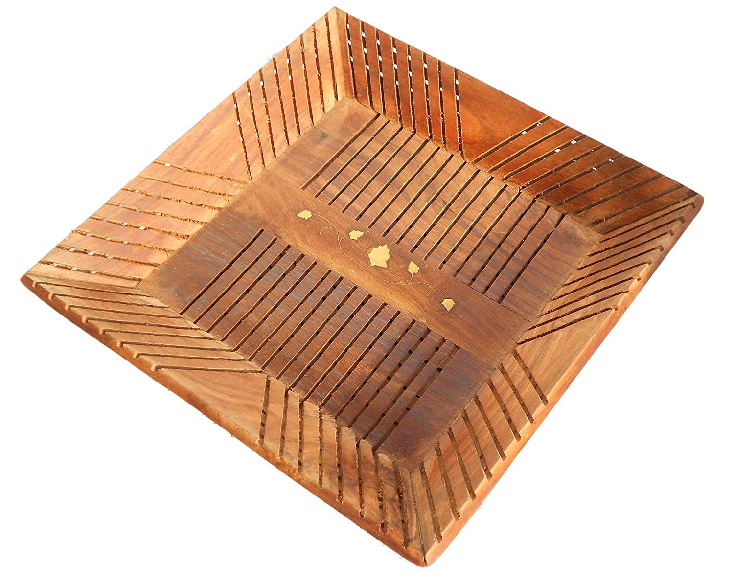 The Carving Hut Wooden Square Shape Handmade Serving Tray | Multipurpose Tray | Tray For Decoration & Storage | Gift Item | Wood