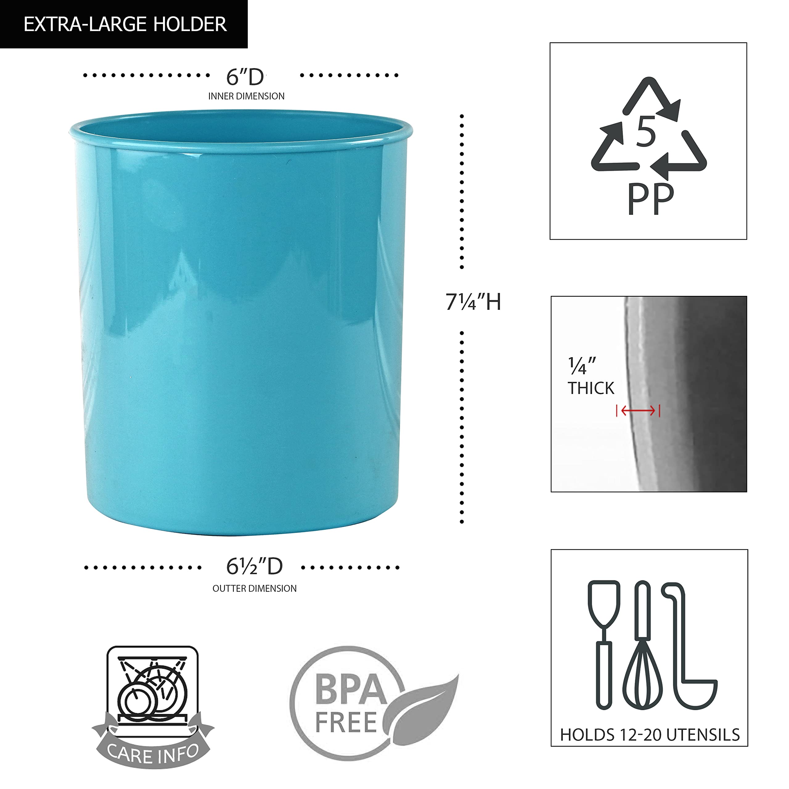 Reston Lloyd Multipurpose Utensil/Crock Holders Organize Wide Variety Of Sizes Of Utensils & Tools, Includes Extra Large, Large,