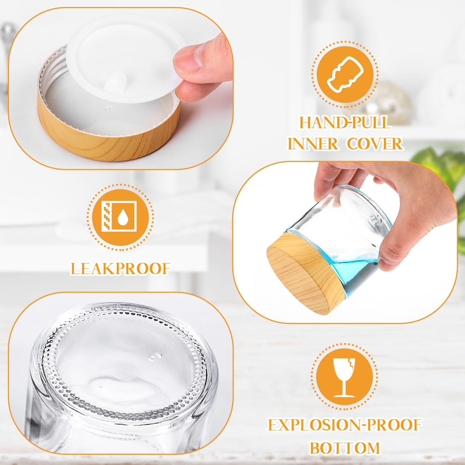 Norme 36 Pcs 4 Oz Glass Jars With Lids Empty Small Glass Containers With Lids Inner Liners Reusable Glass Cosmetic Jars Round Ai