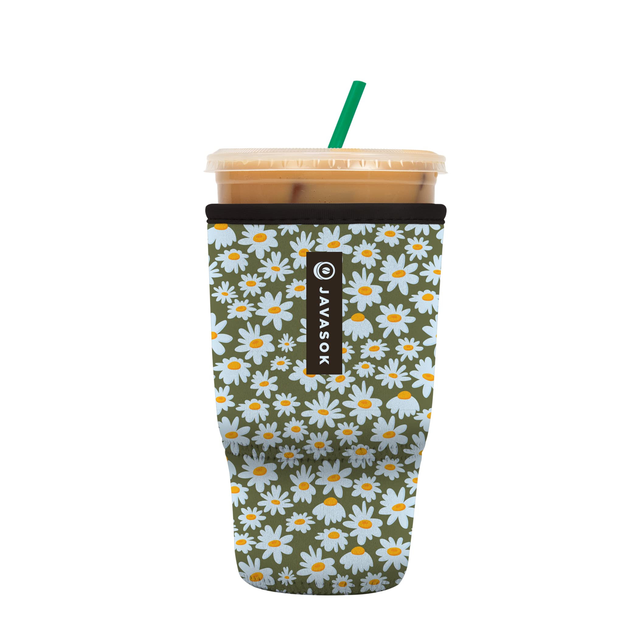Sok It JavaSok Iced Coffee & Cold Soda Insulated Neoprene Cup Sleeve (Chamomile China, Large: 30-32oz)