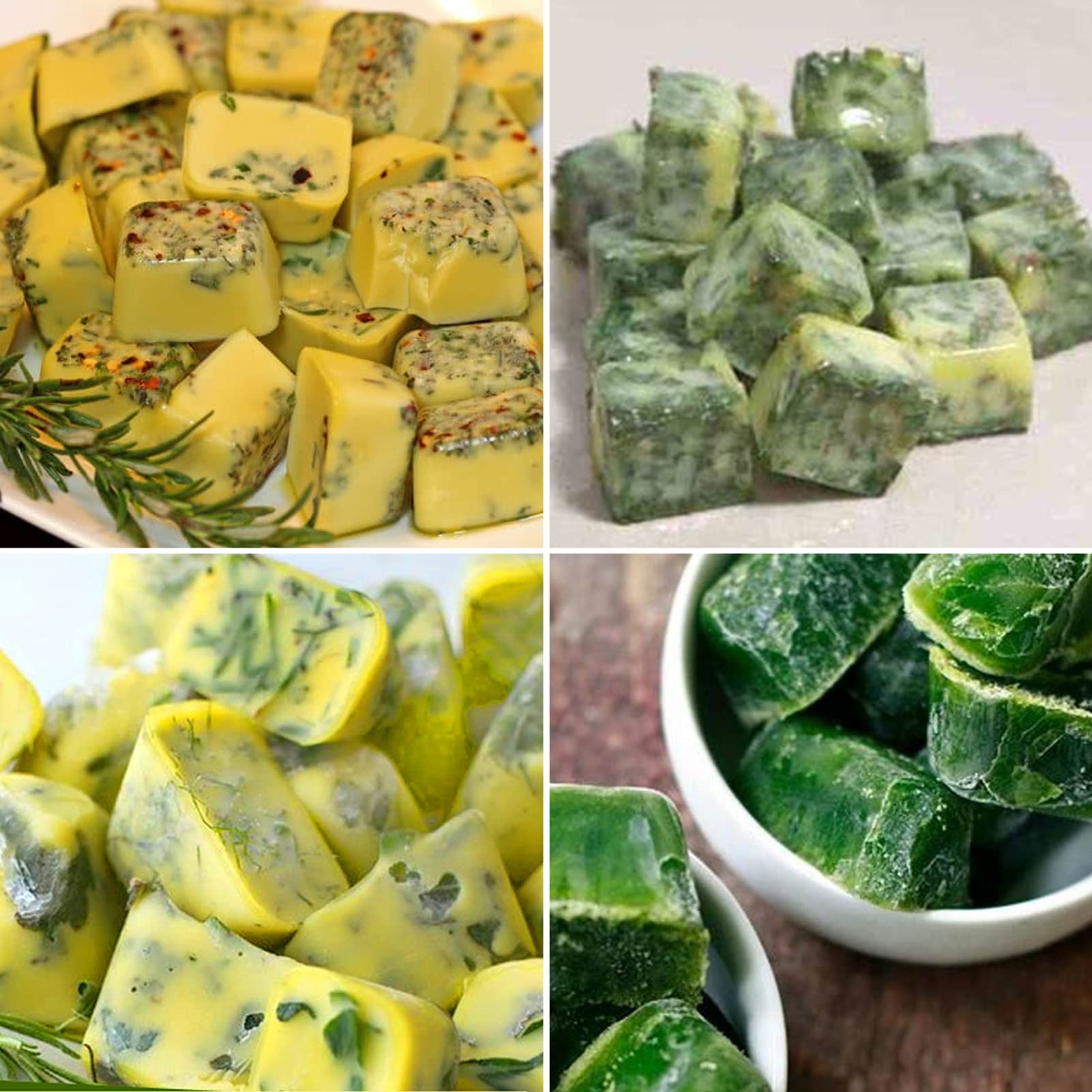 AIERSA 2Pcs Silicone Molds for Herb-Infused Oil Cubes  32 Cavity Candy Gummy Molds with Lids & 2 Droppers for DIY 5/8x5/8x5/8in Square Gummies  Homemade Herbal Blocks  Jello  Pralines Caramels