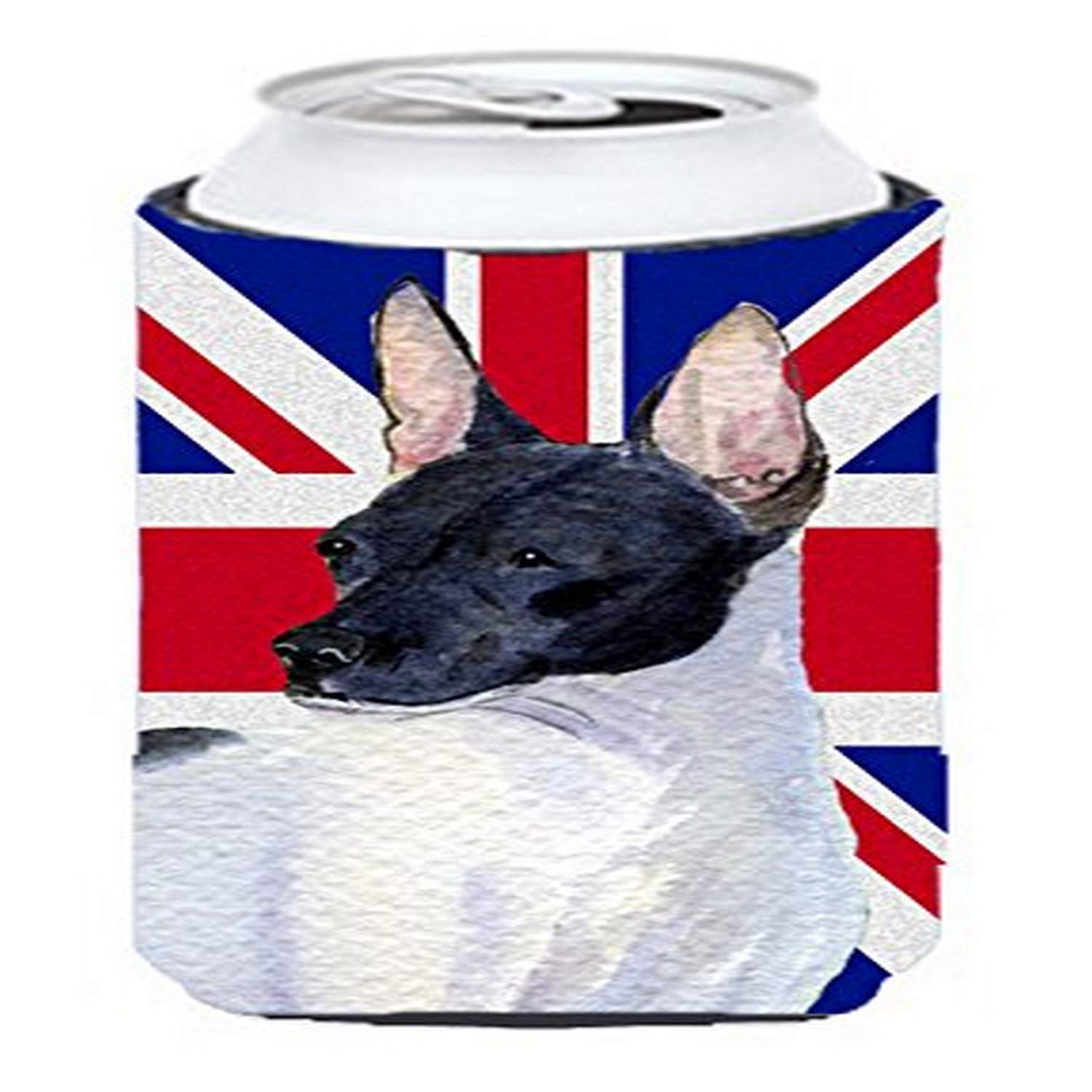 Rat Terrier with English Union Jack British Flag Tall Boy Beverage Insulator Hugger SS4922TBC