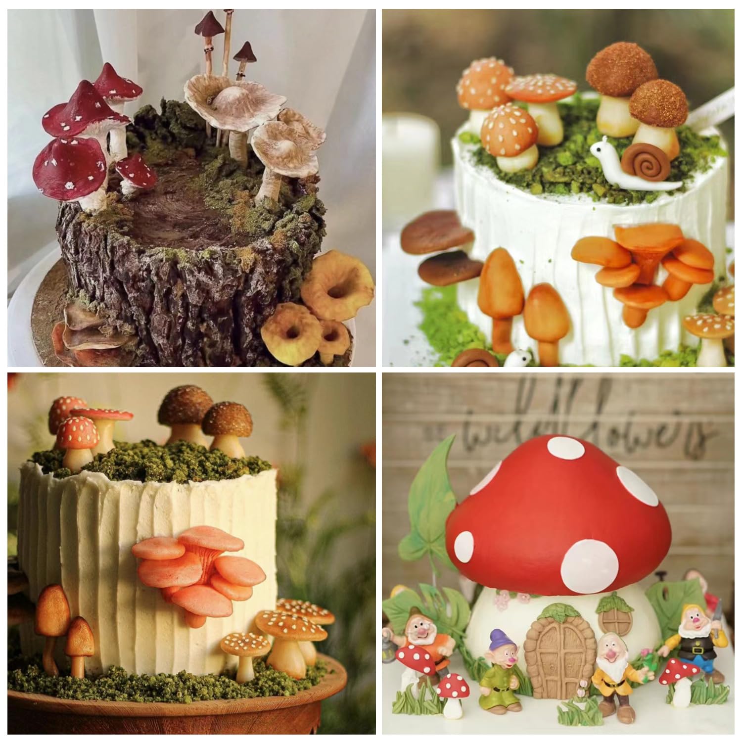 Miyahouse Mushroom Fondant Silicone Molds Chocolate Candy Silicone Molds For Cake Decorating Chocolate Candy Cupcake Topper Poly