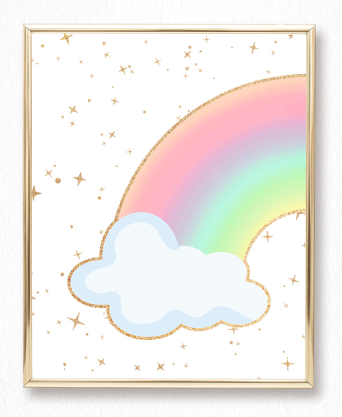 Brooke & Vine Unicorn Rainbow Girls Room Wall Decor Art Prints,(Unframed 8X10),Inspirational Kids Childrens Tween Posters For Ho