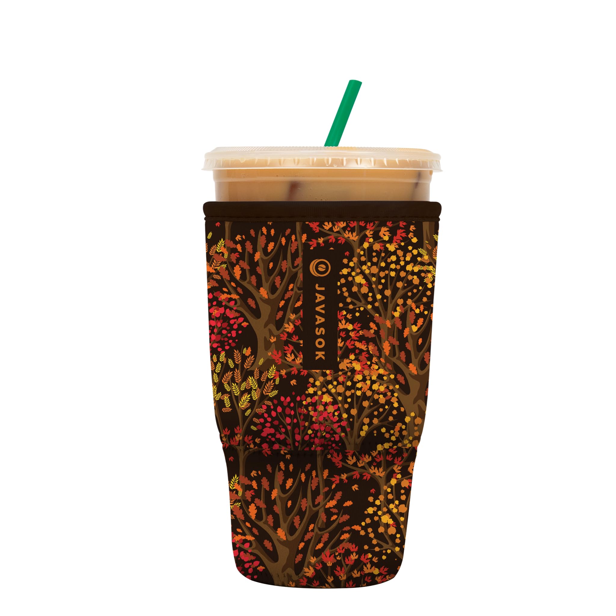 Sok It Java Sok Iced Coffee & Cold Soda Insulated Neoprene Cup Sleeve (Enchanted Autumn, Large: 30-32oz)