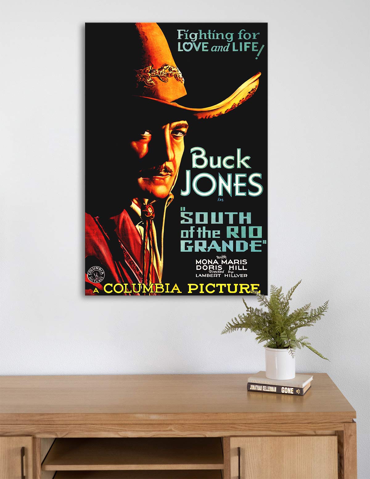 Artprints1Stop Canvas Print Wall Art - Vintage Movie Poster For The Film South Of The Rio Grande, 1932-12X18 Inches