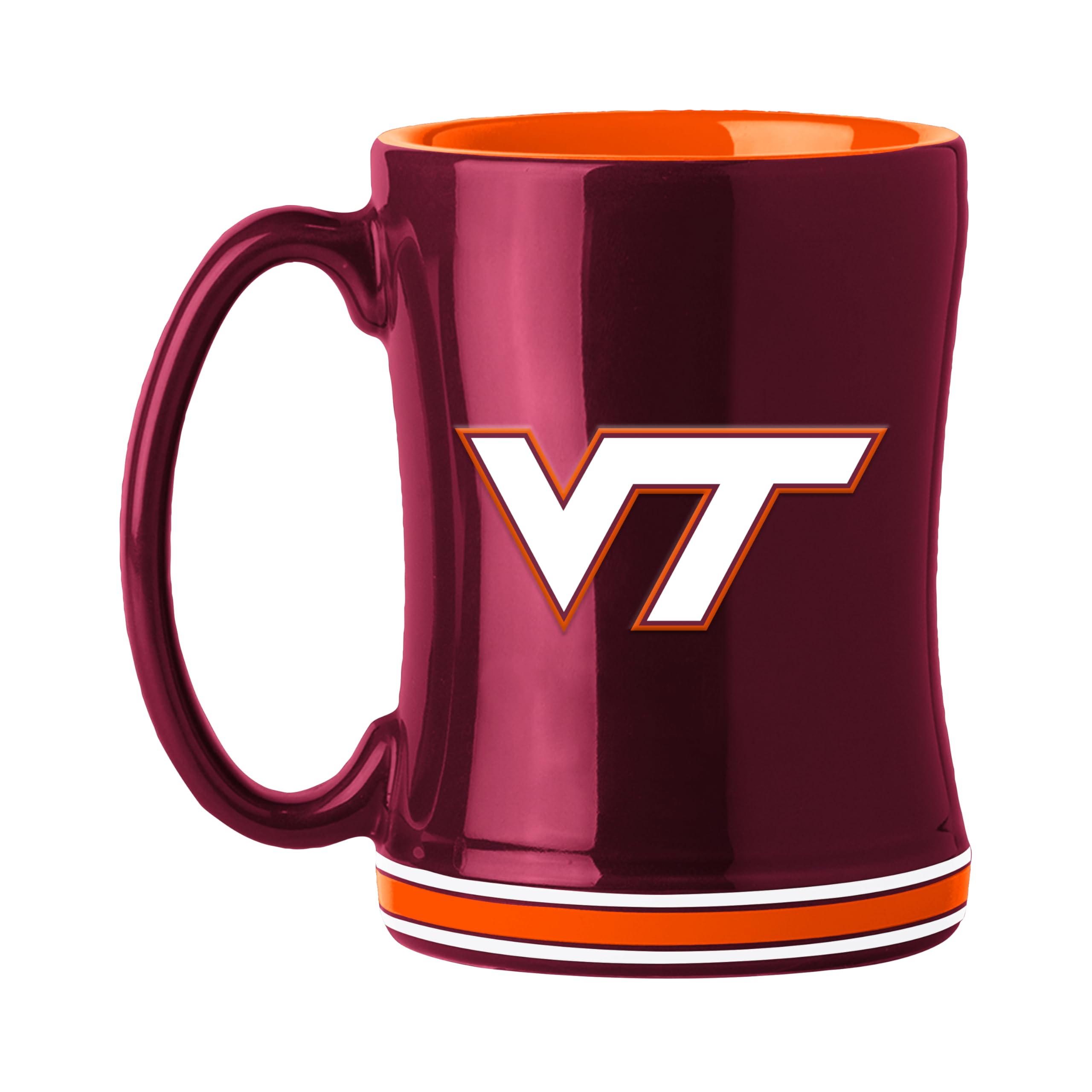 Virginia Tech Hokies Coffee Mug 14oz Sculpted Relief Team Color