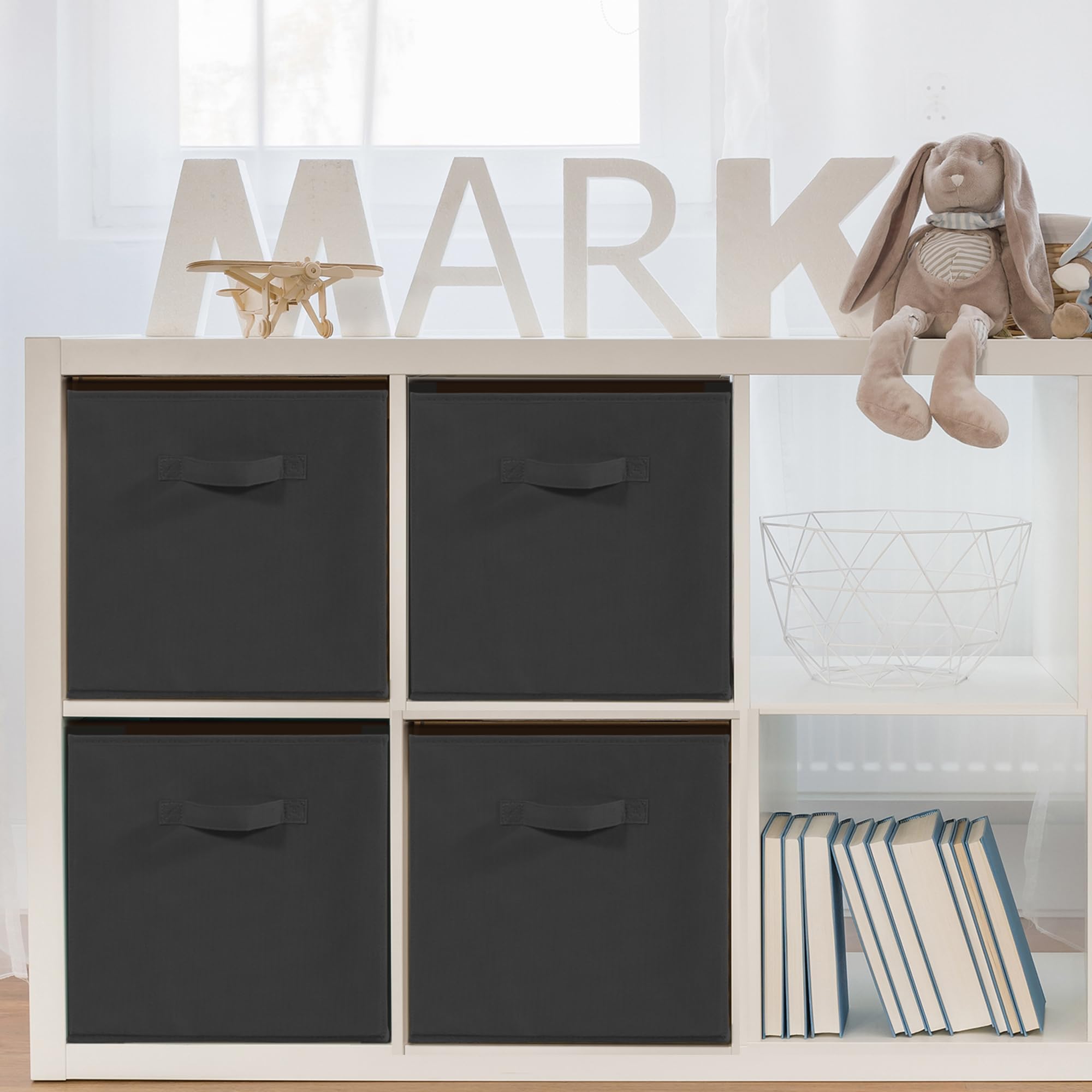 Storageideas 11X11 Storage Bins, Set Of 4 Storage Cubes, Collapsible Cube Storage Bins, Fabric Closet Organizers With Handles Fo