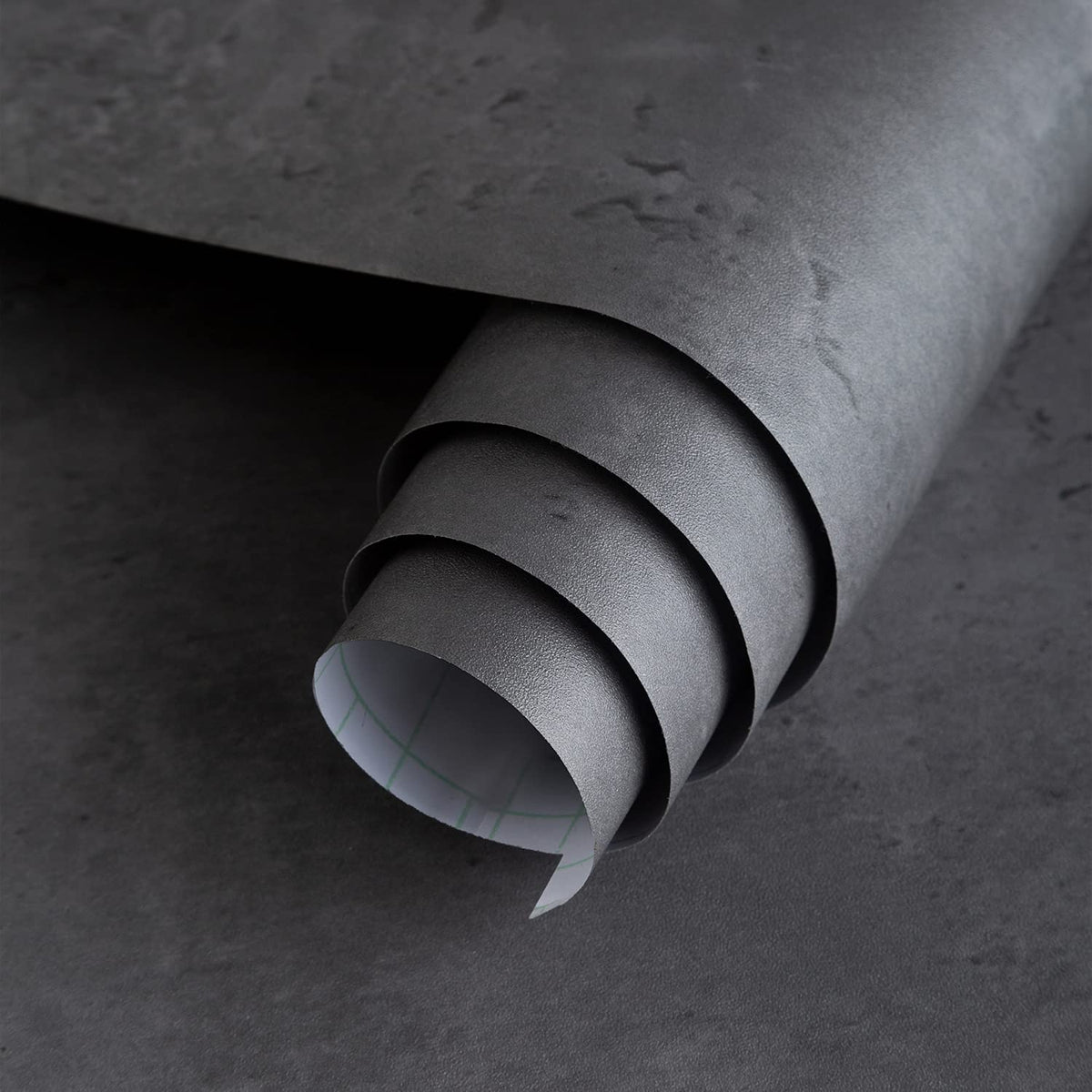 16''  354'' Dark Grey Black Concrete Wallpaper Peel And Stick 3D Thick Faux Concrete Cement Contact Paper Vinyl Wrap Stained Mat