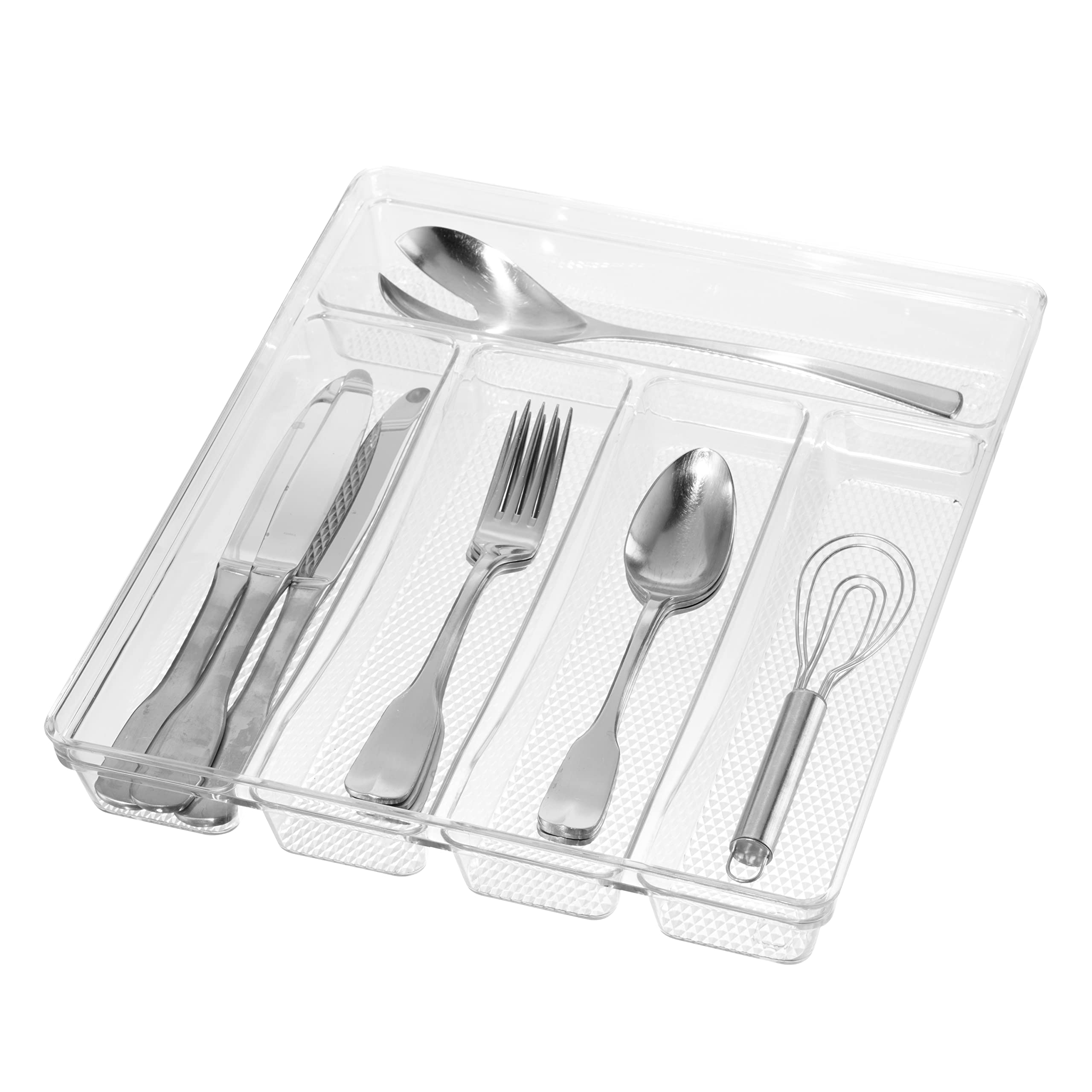 Oggi Silverware Organizer, 5-Compartment, Clear