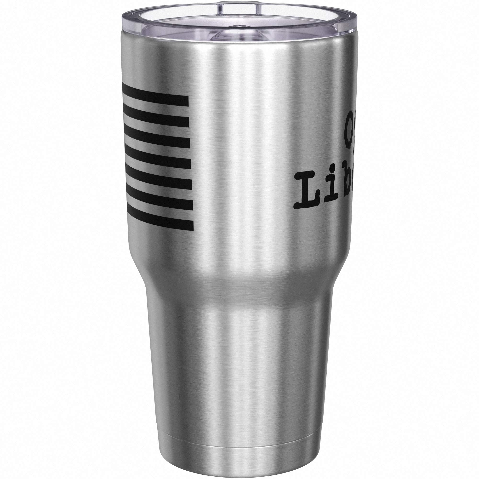 We The People Holsters - 0 Liberal - Anti Liberal Cup - American Flag Coffee Travel Mug - Republican Coffee Mug - Double Insulat