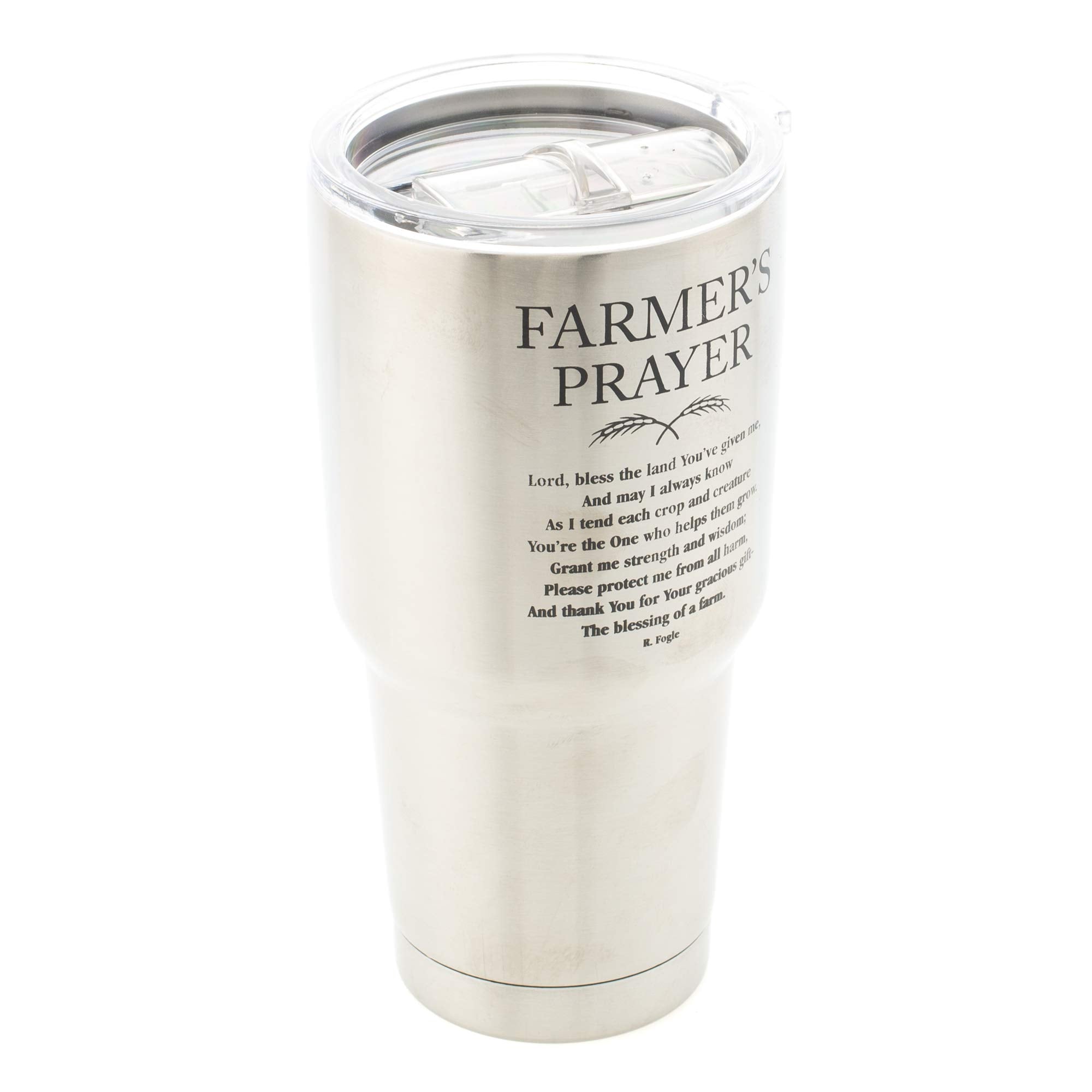 Farmers Prayer Blessings Of A Farm 30 Oz. Stainless Steel Travel Tumbler With Clear Lid