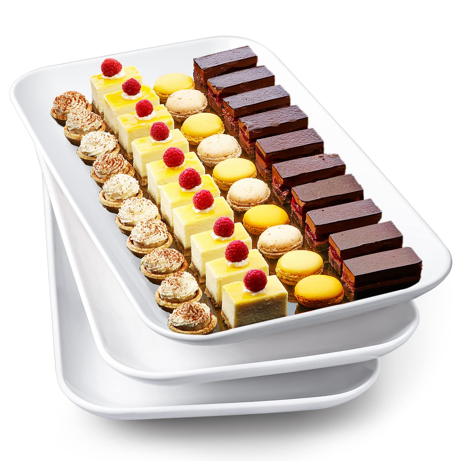 Delling Large Serving Platter Set, 16 Inch Large Serving Tray, White Porcelain Platters For Serving Food, Large Serving Trays Fo