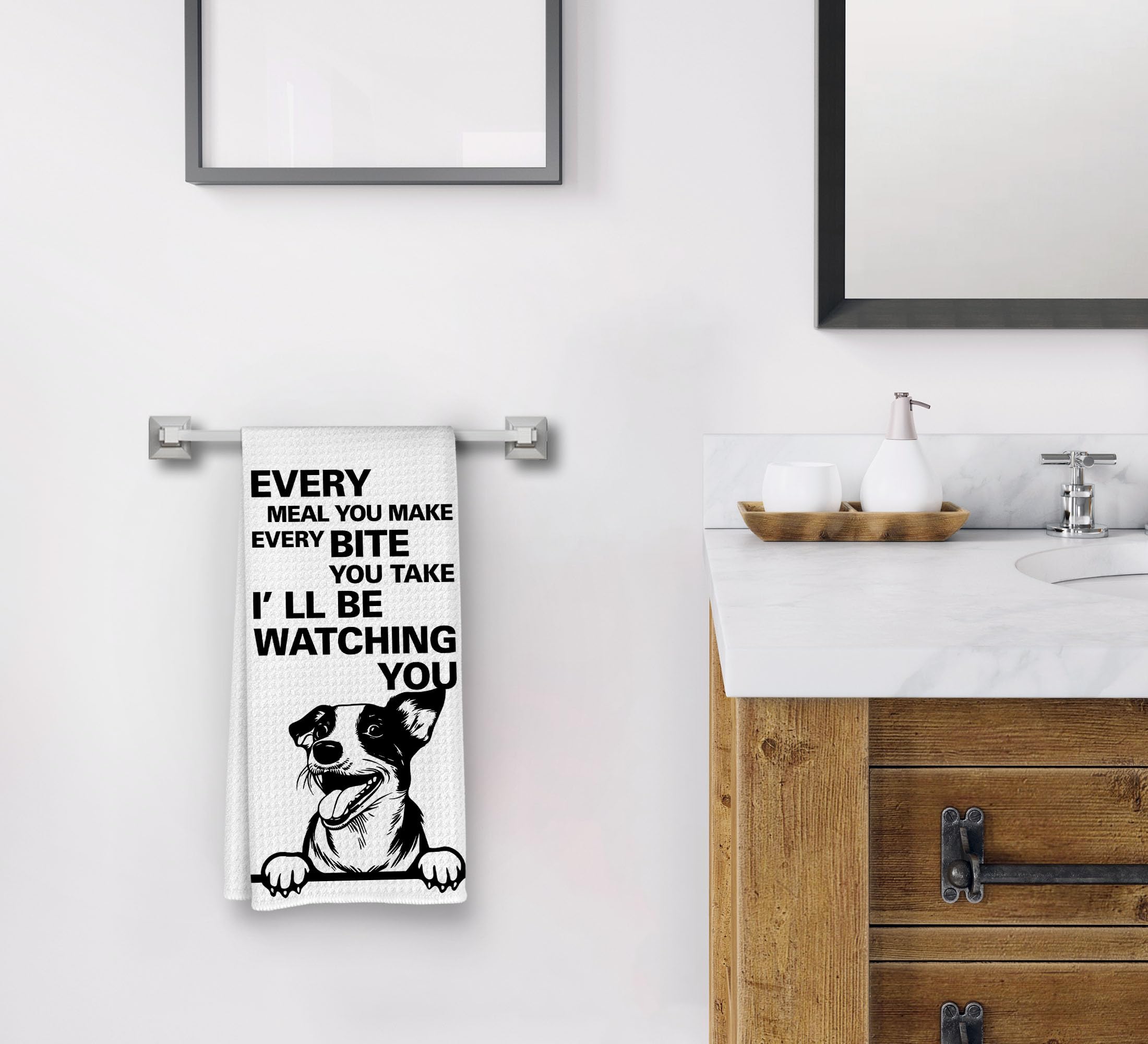 Dwept Every Meal You Make Every Bite You Take Kitchen Towels, Funny Hand Towels, Dog Decorative Dish Towels, Dog Decor, Jack Rus