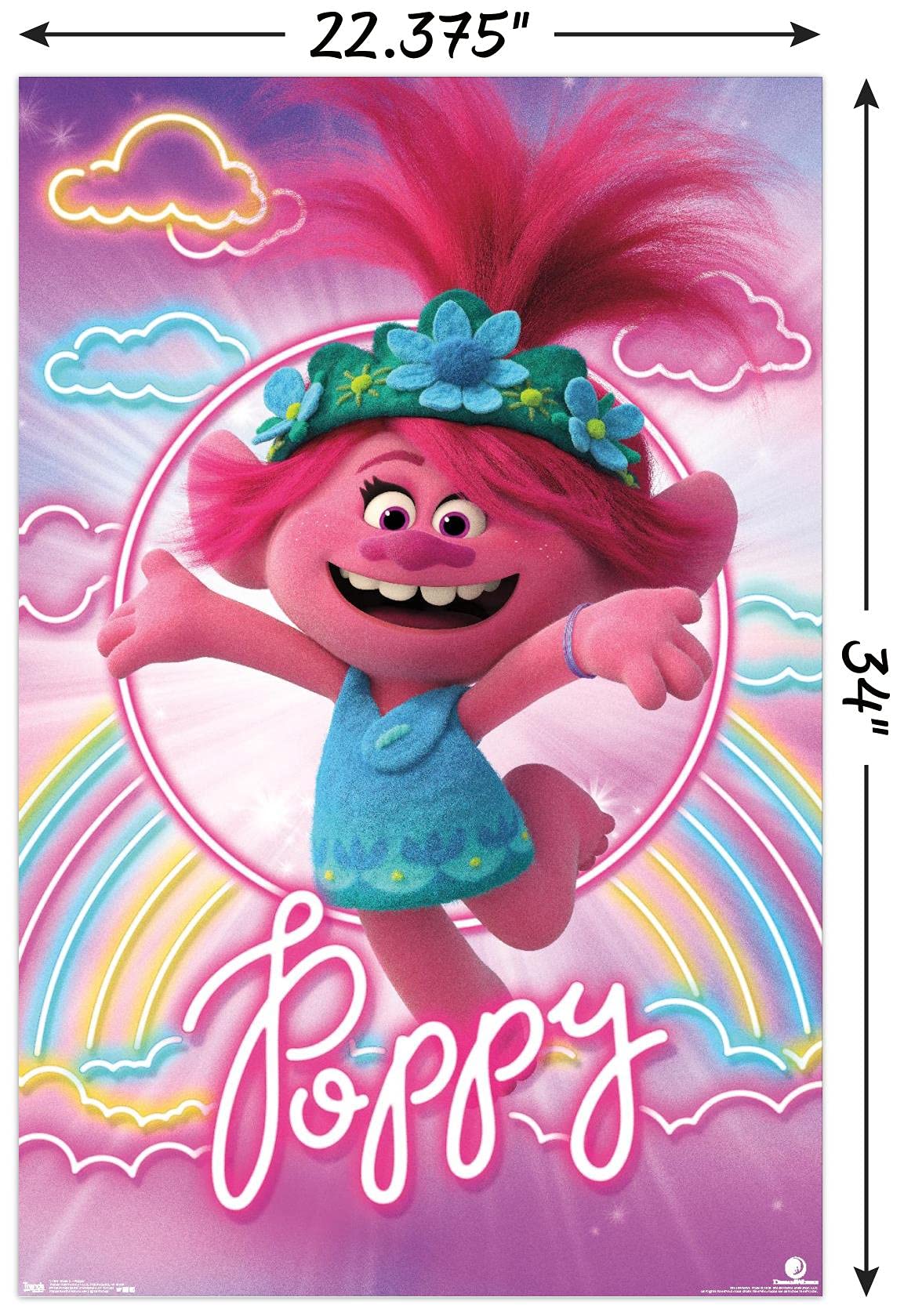 Trends International Poppy Wall Poster & Mount Bundle, 22.375" x 34", DreamWorks Trolls 2 Decor
