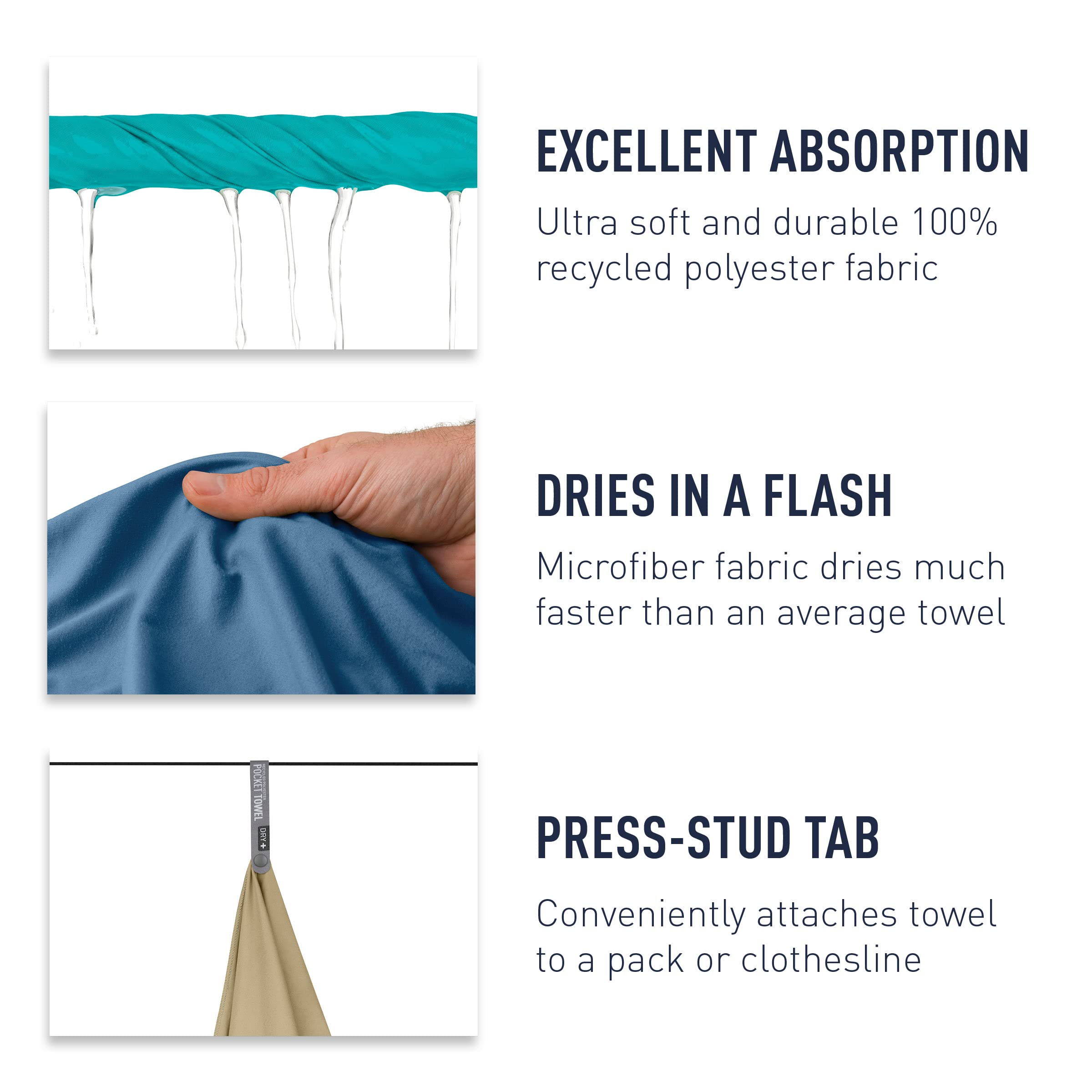 Sea To Summit Portable Pocket Towel For Camping, Gym, And Travel, X-Large (30 X 60 Inches), Outback Orange