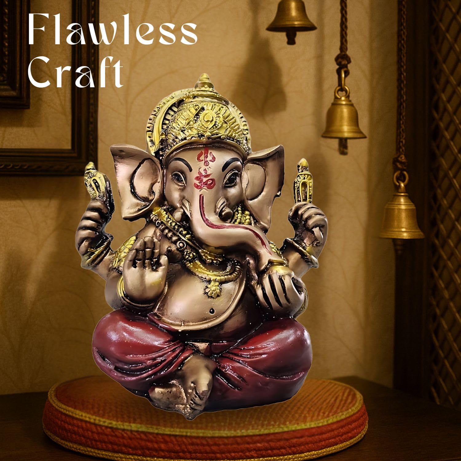 Homesta Divine Ganesha Statue | Ganesha Murti Ganpati Idol For Home Decor Statue | Pooja Lord Ganesh Figurine | House Warming Gi