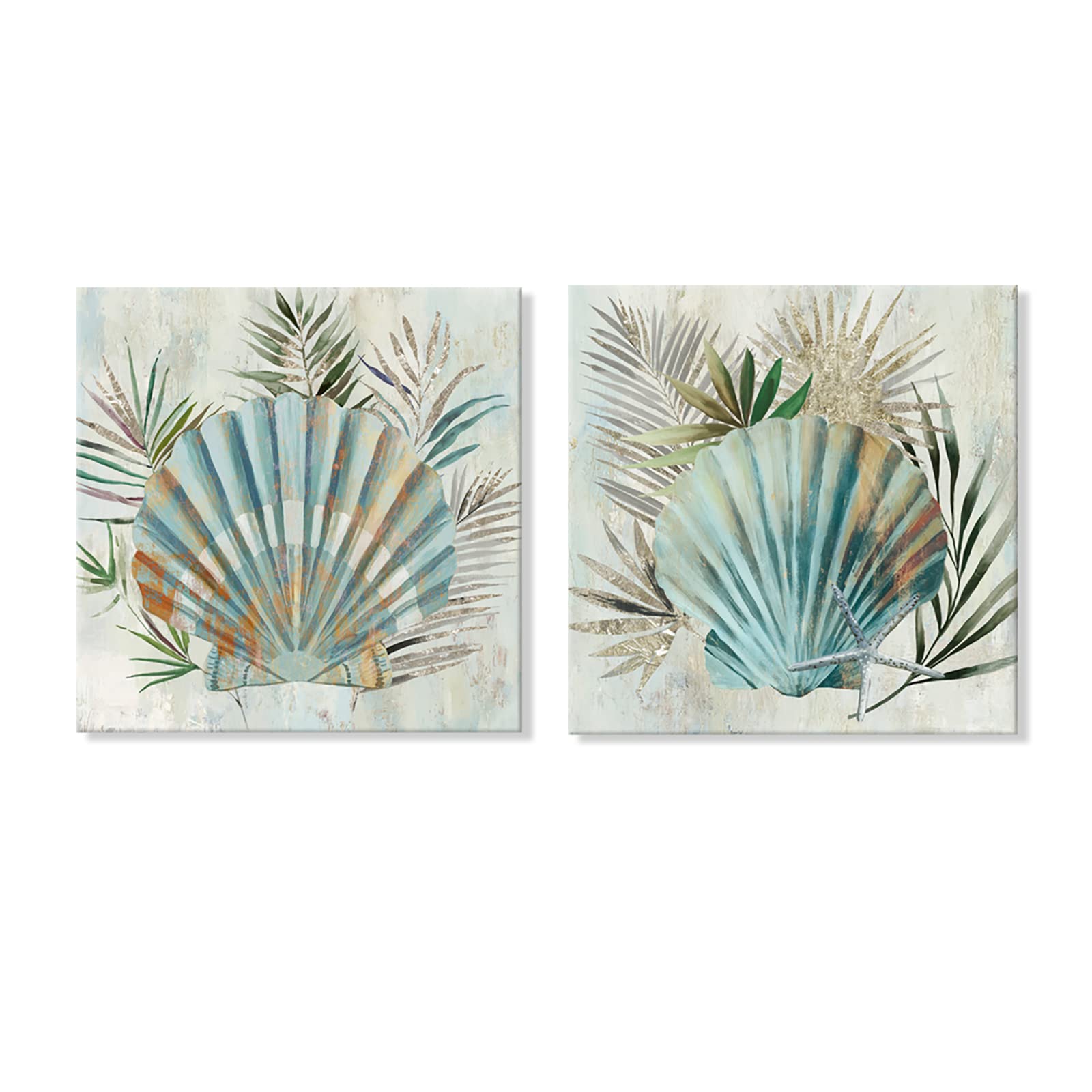 Japo Art Turquoise Shell By Pi Creative Art Modern Canvas Seashells Wall Pictures Giclee Artwork Print On Canvas Framed Stretche